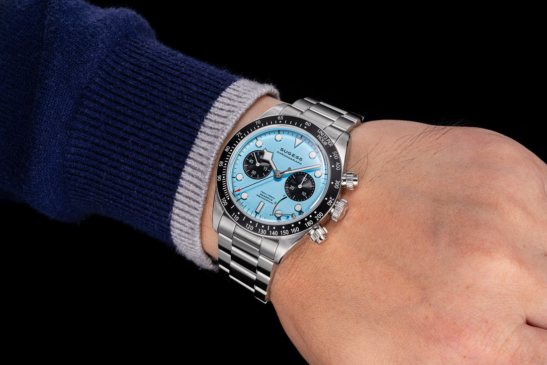 Chrono Heritage S457 Chronograph Power Reserve Light Blue Panda Dial