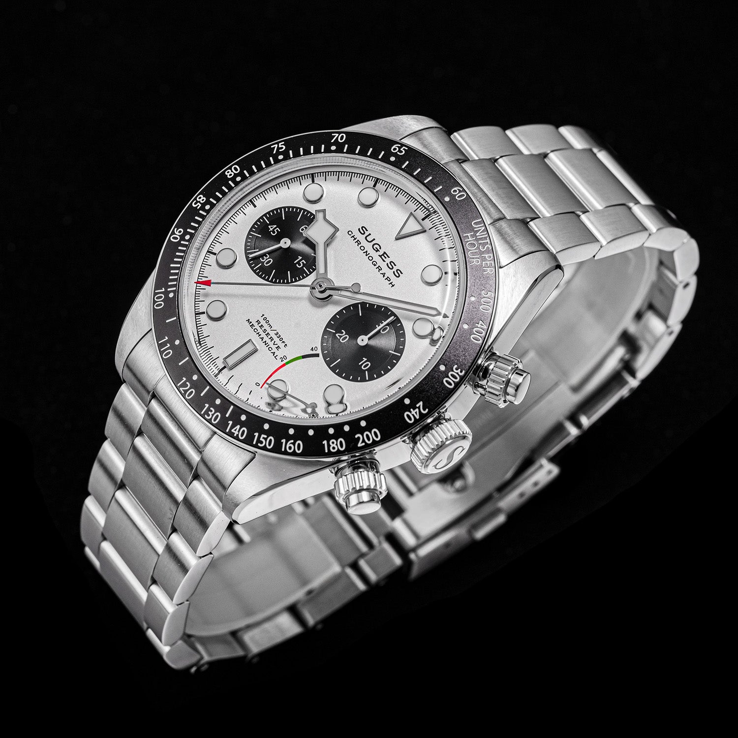 Chrono Heritage S457 Chronograph Power Reserve White Panda Dial