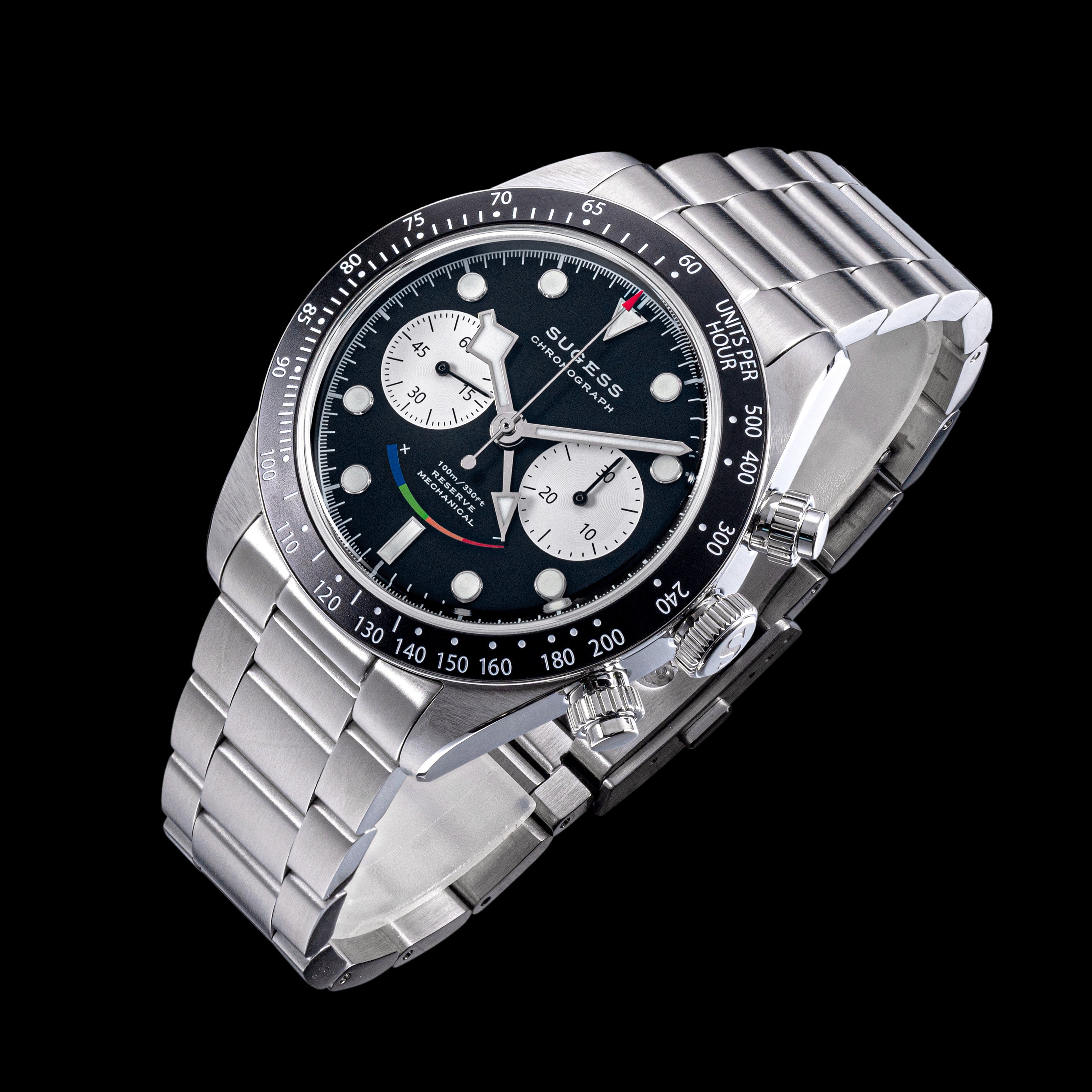 Chrono Heritage S475 Chronograph Power Reserve Smile Black Panda Dial