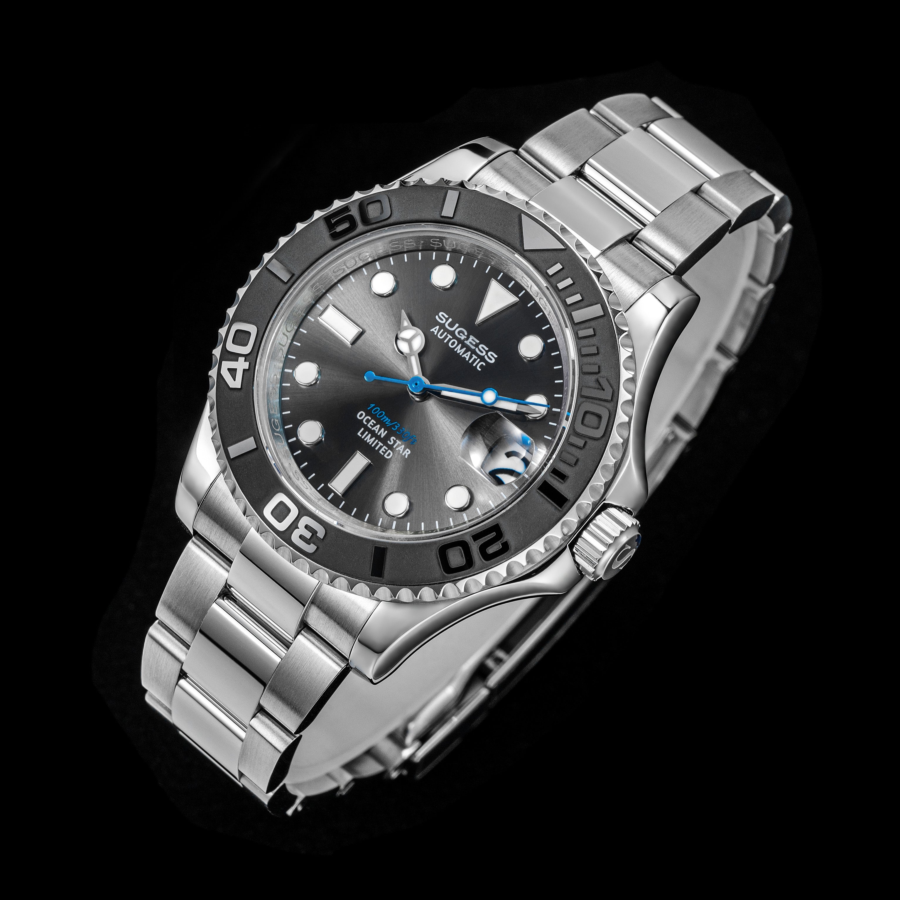 Ocean Star S450 YM Diver Watch NH35 Ceramic Bezel Black Dial Limited E