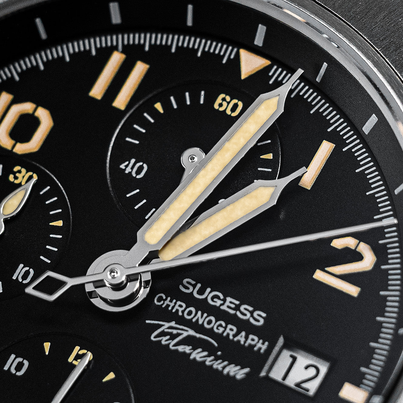 Sugess S464 Titanium Chronograph White Dial