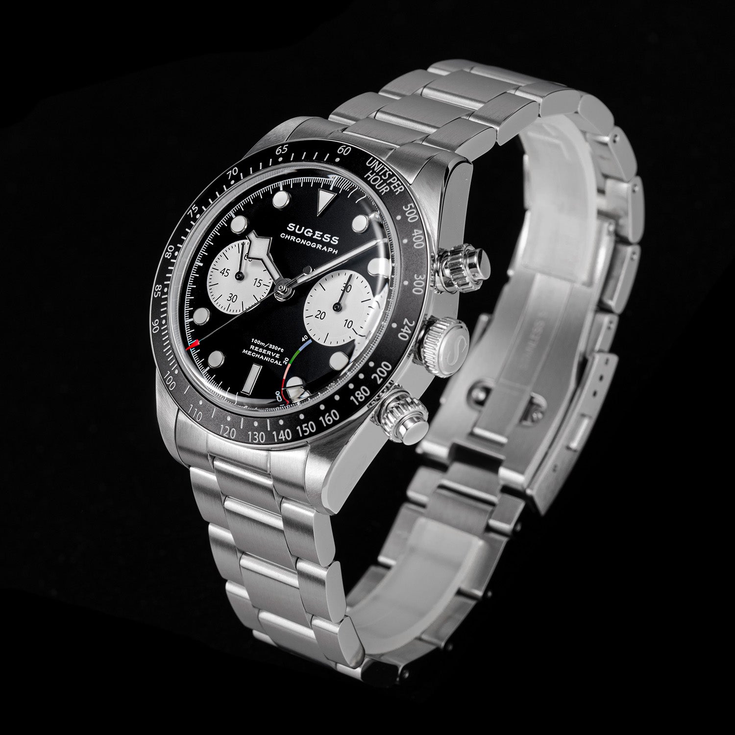 Chrono Heritage S457 Chronograph Power Reserve Black Panda Dial
