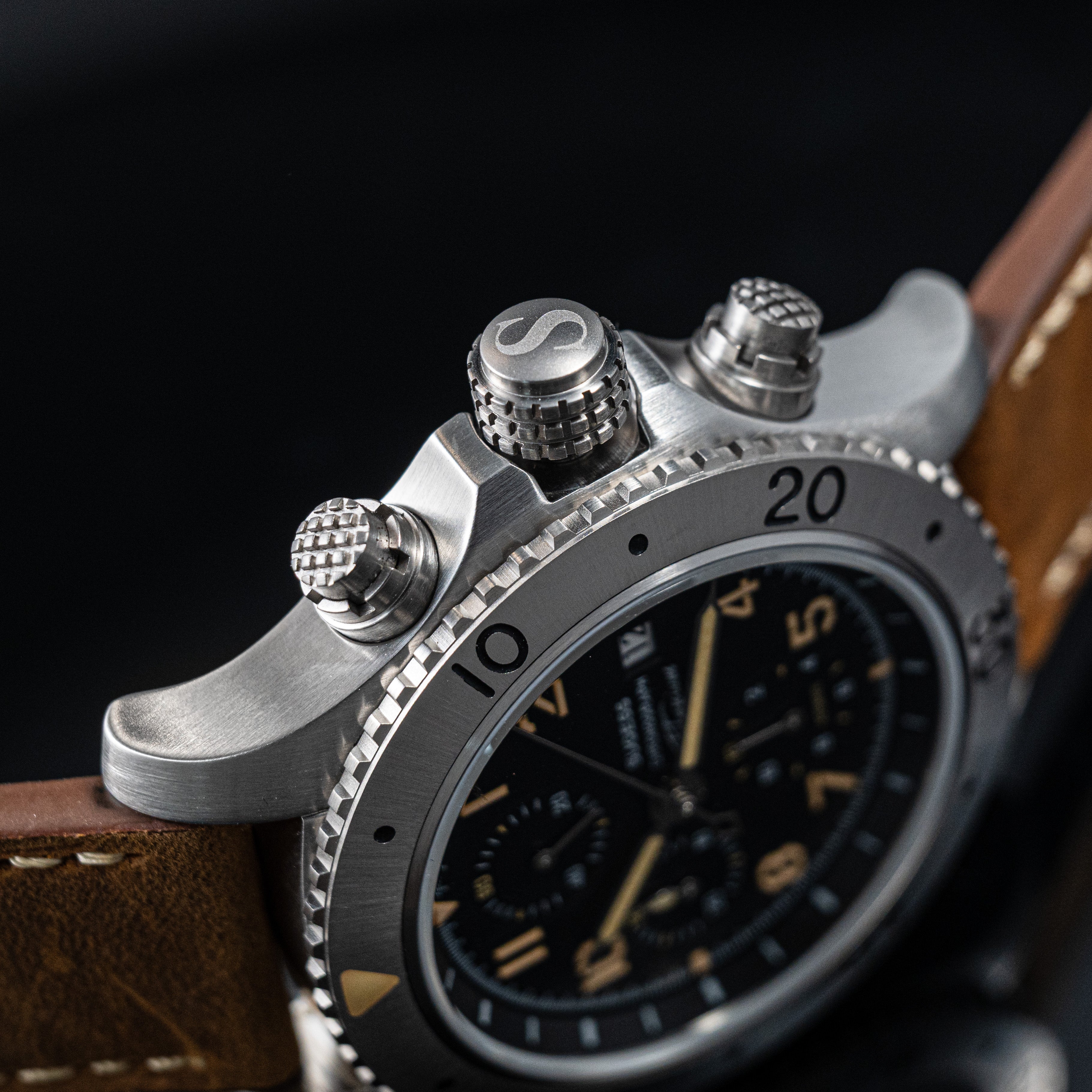 Sugess S464 Titanium Chronograph Black Dial