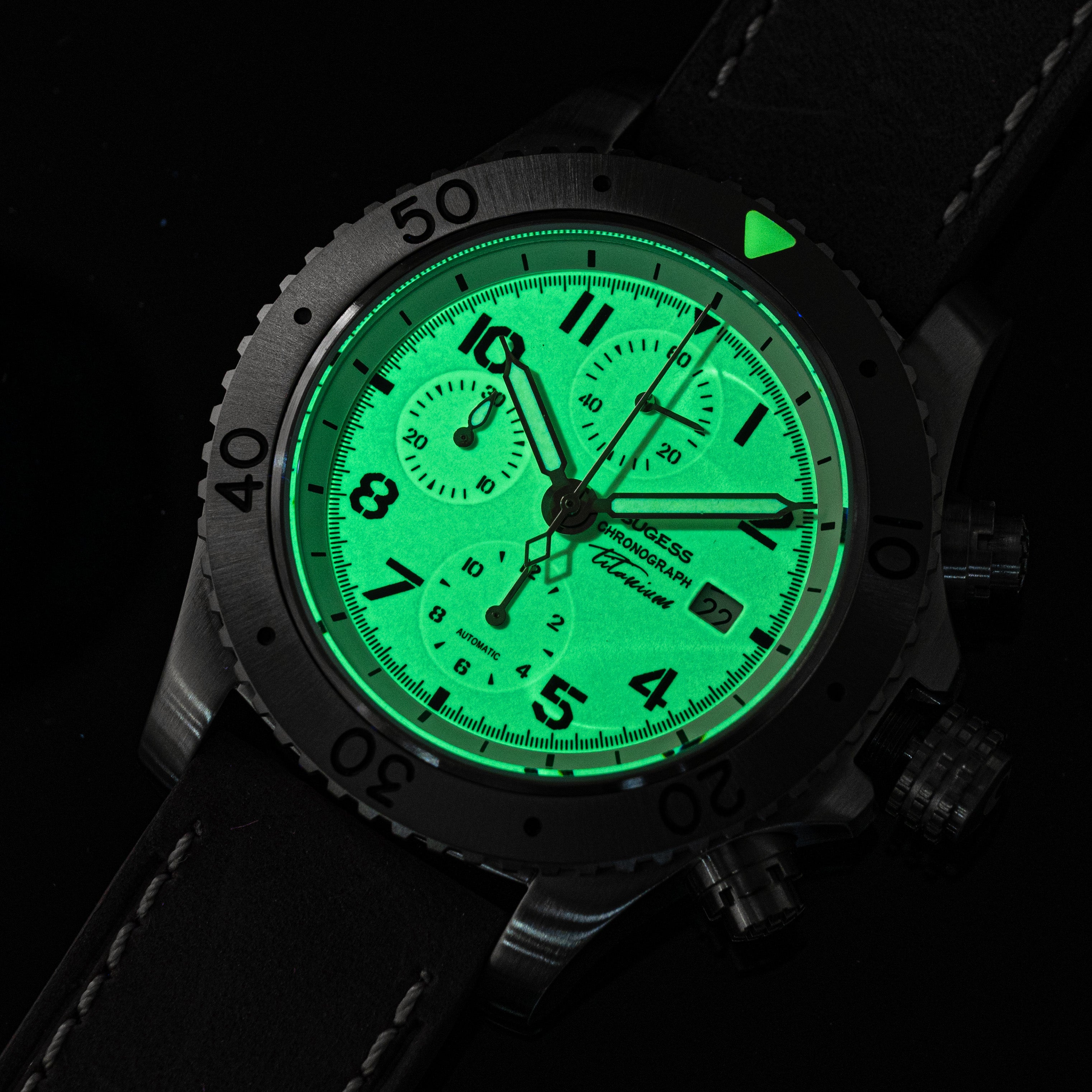 Sugess S464 Titanium Chronograph White Dial