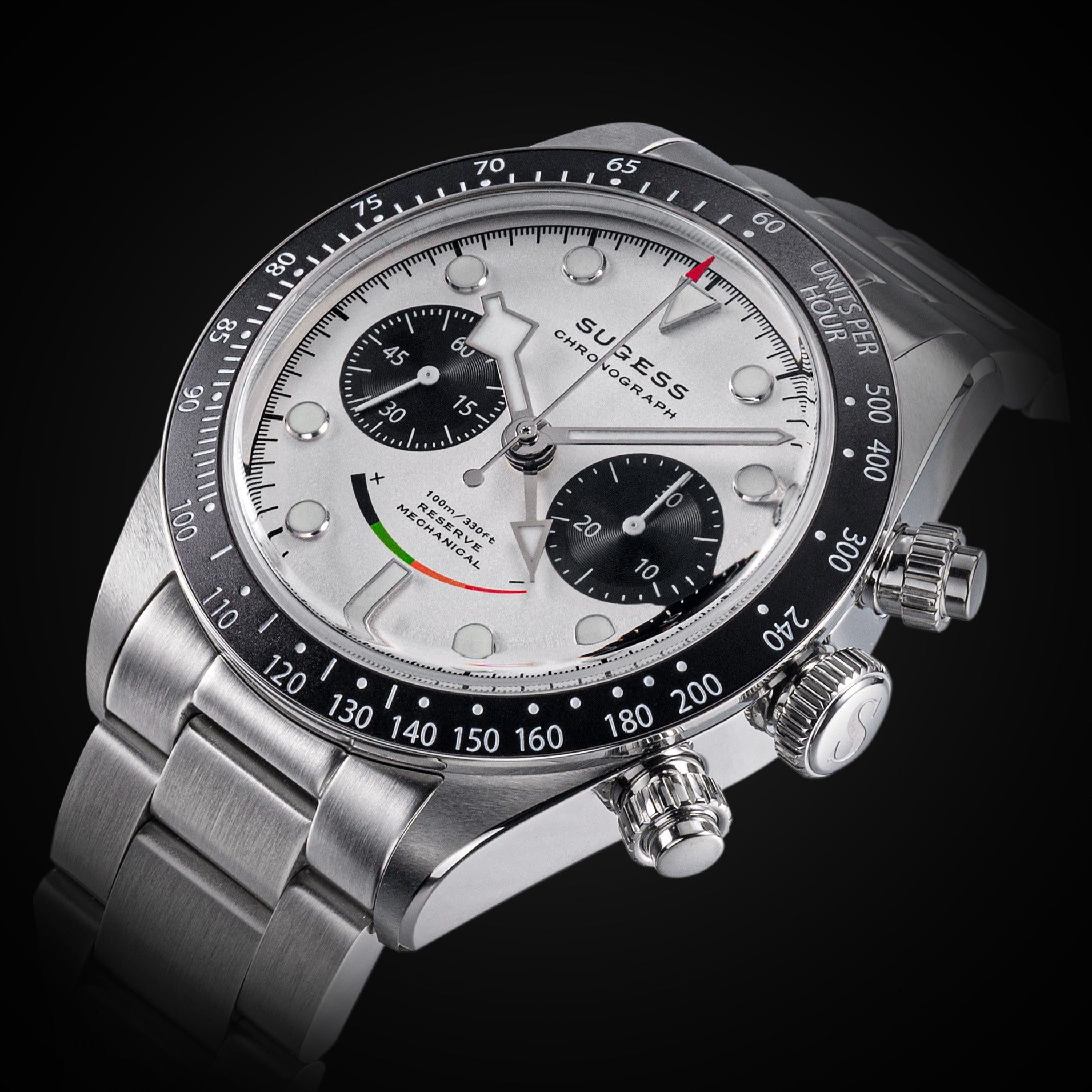 Chrono Heritage S475 Chronograph Power Reserve Smile White Panda Dial