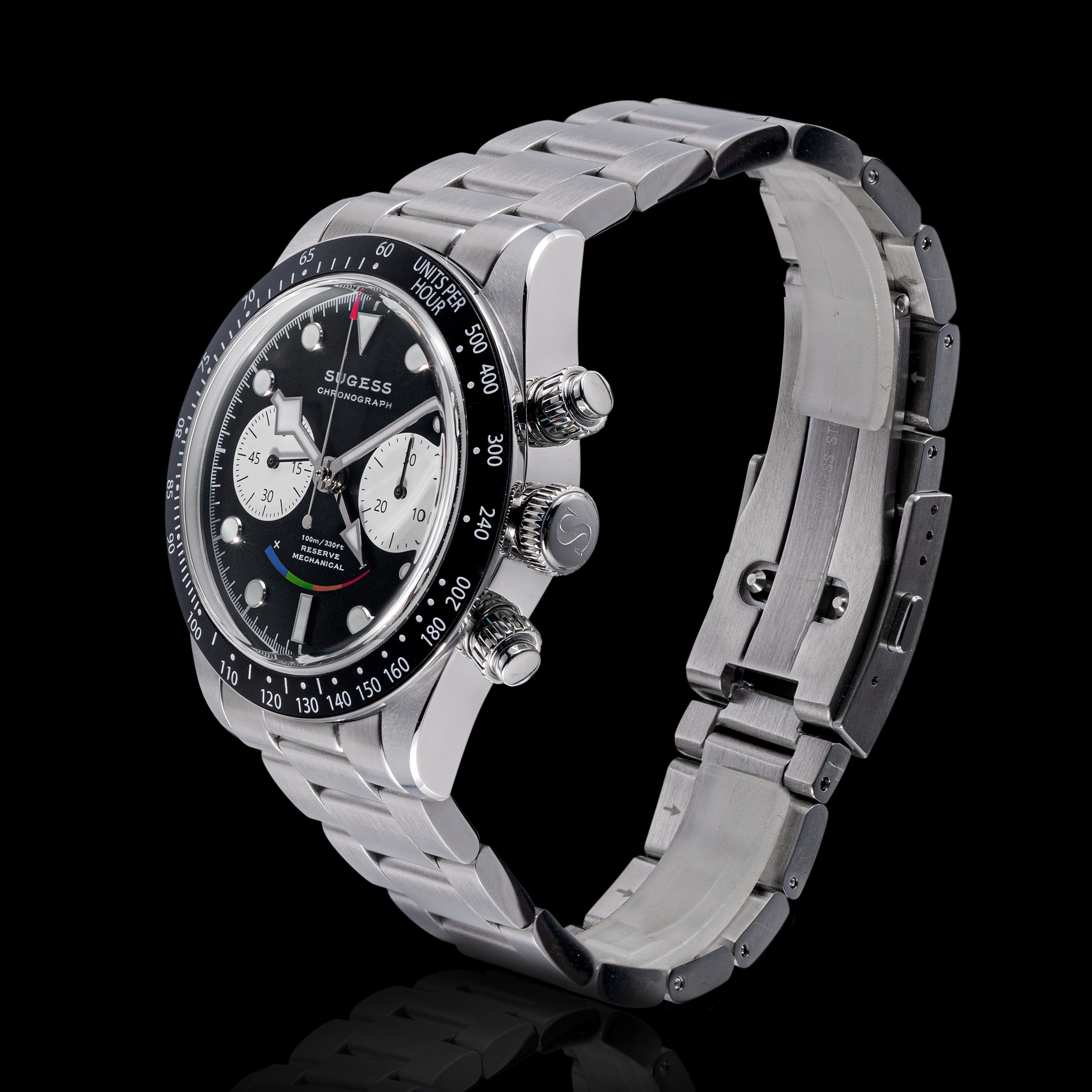 Chrono Heritage S475 Chronograph Power Reserve Smile Black Panda Dial