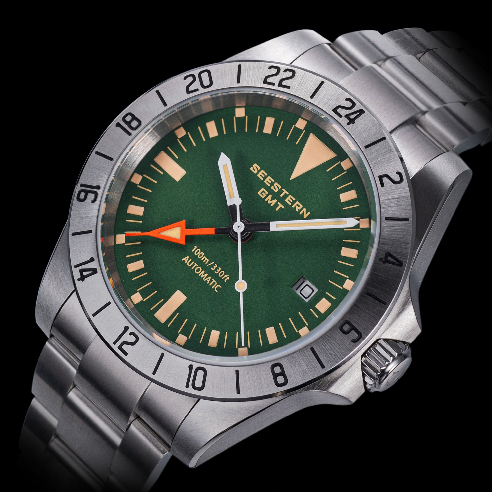 Seestern Heritage S436-2 BB Green Dial GMT Automatic