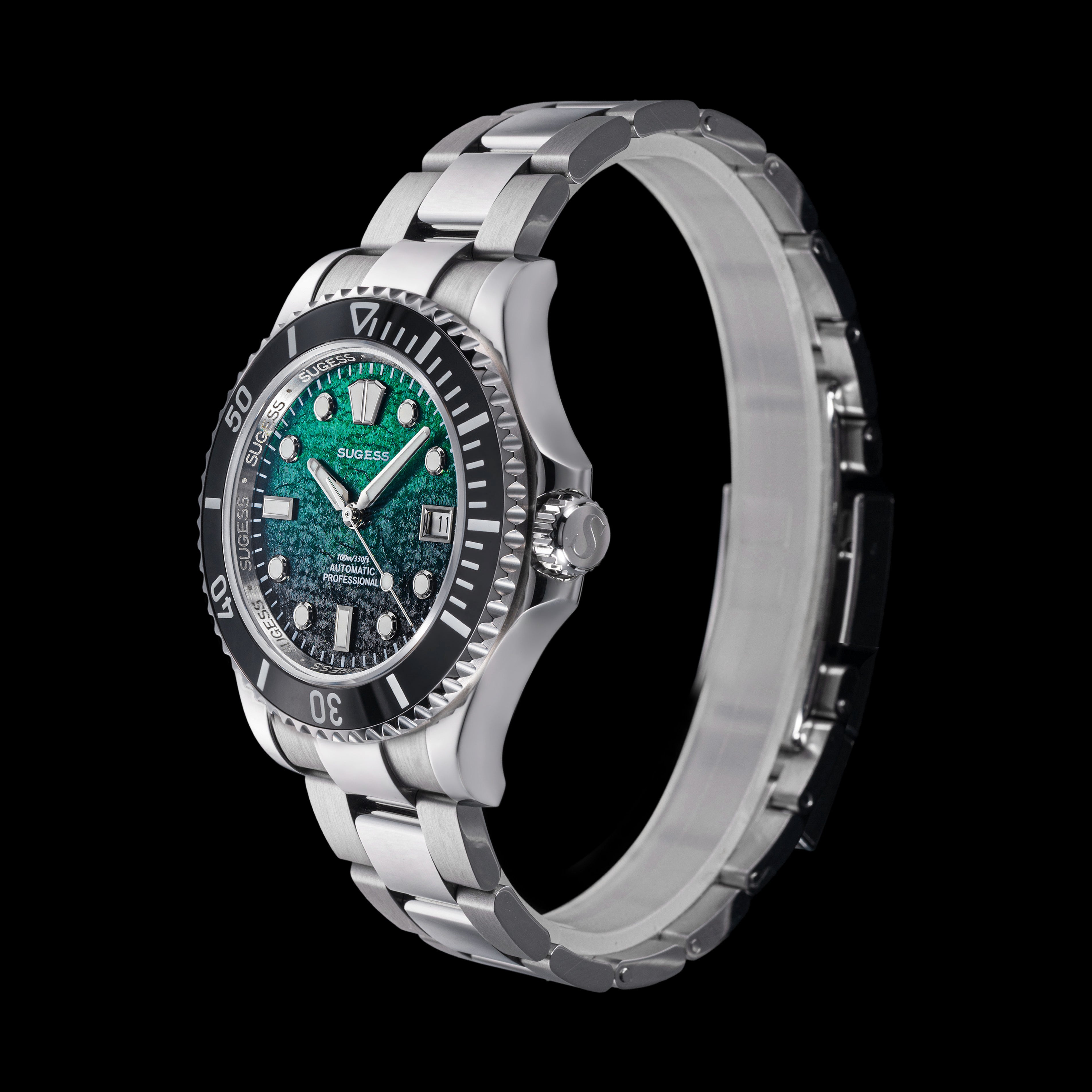 Sugess S476 Green Glacier Crackle Dial Automatic