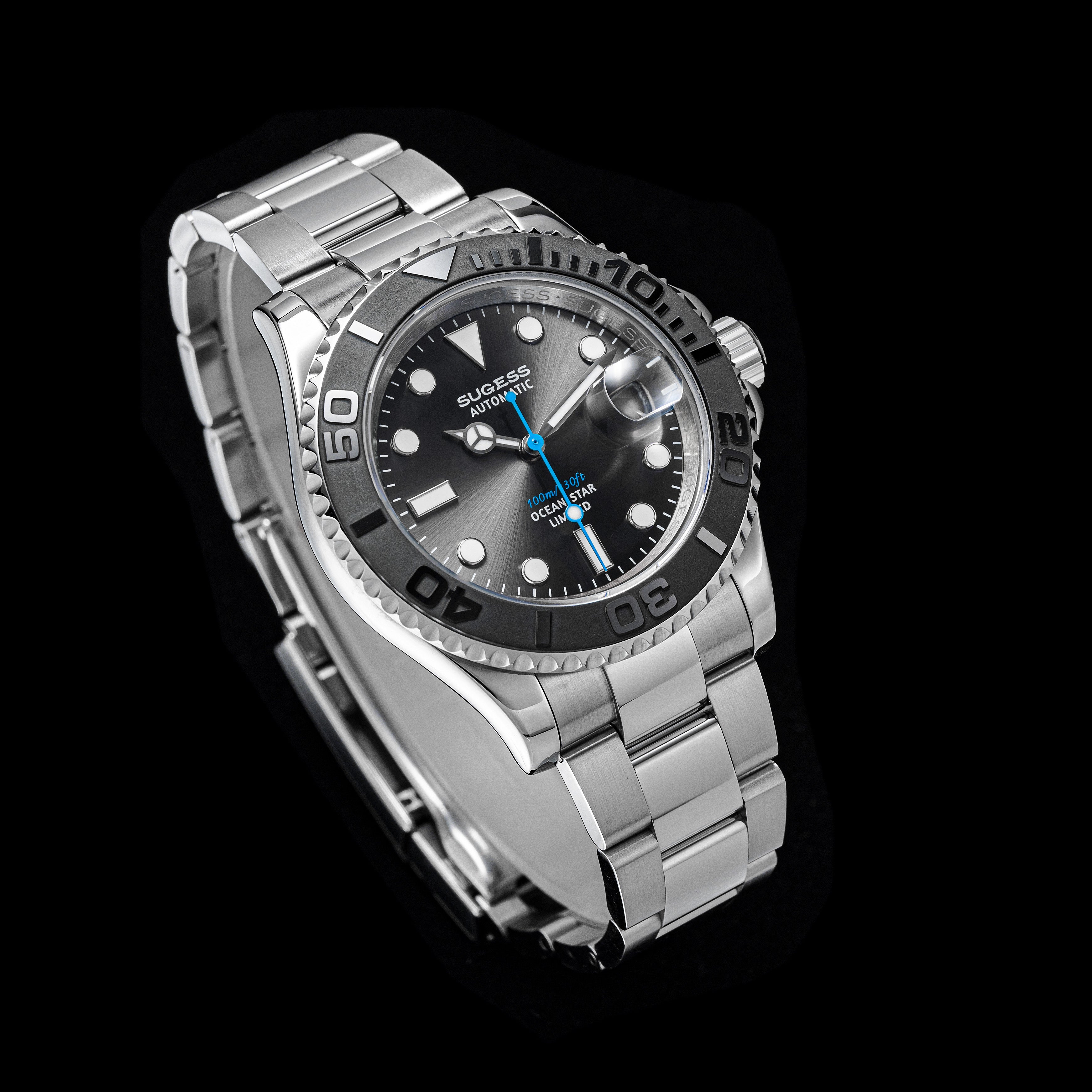 Ocean Star S450 YM Diver Watch NH35 Ceramic Bezel Black Dial Limited E