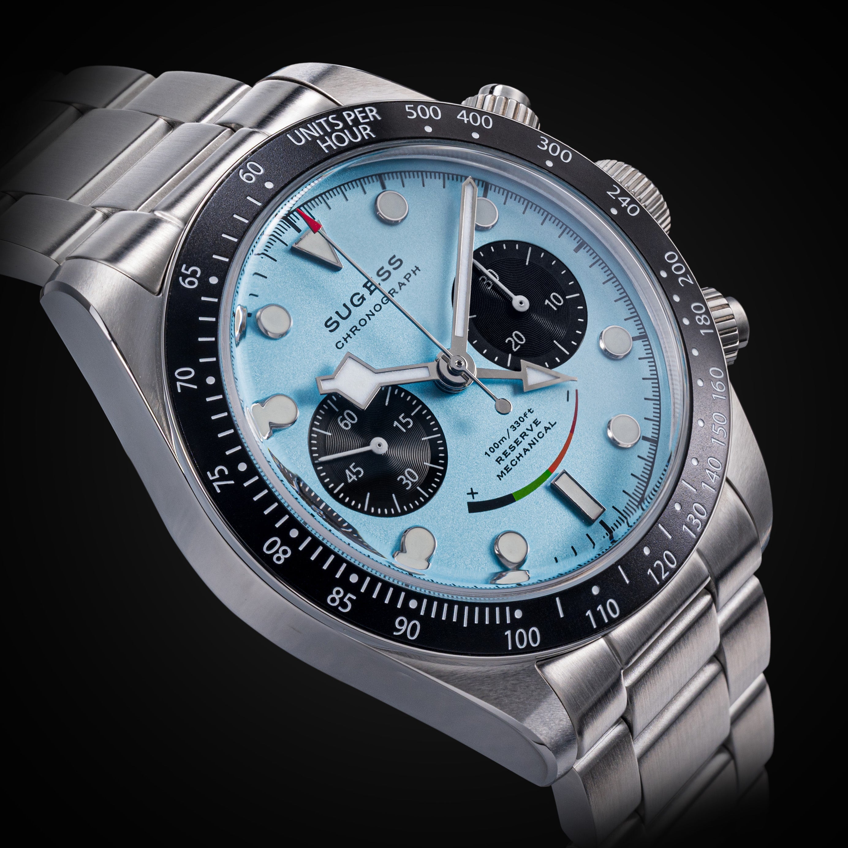 Chrono Heritage S475 Chronograph Power Reserve Smile Light Blue Panda