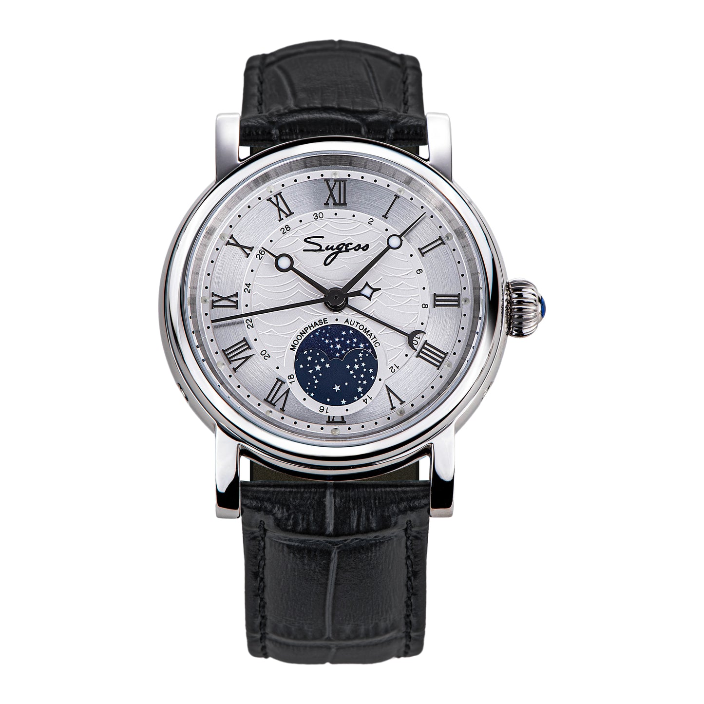 MoonPhase Master SU2108SK Stainless-Steel Moon Phase Silver Indices