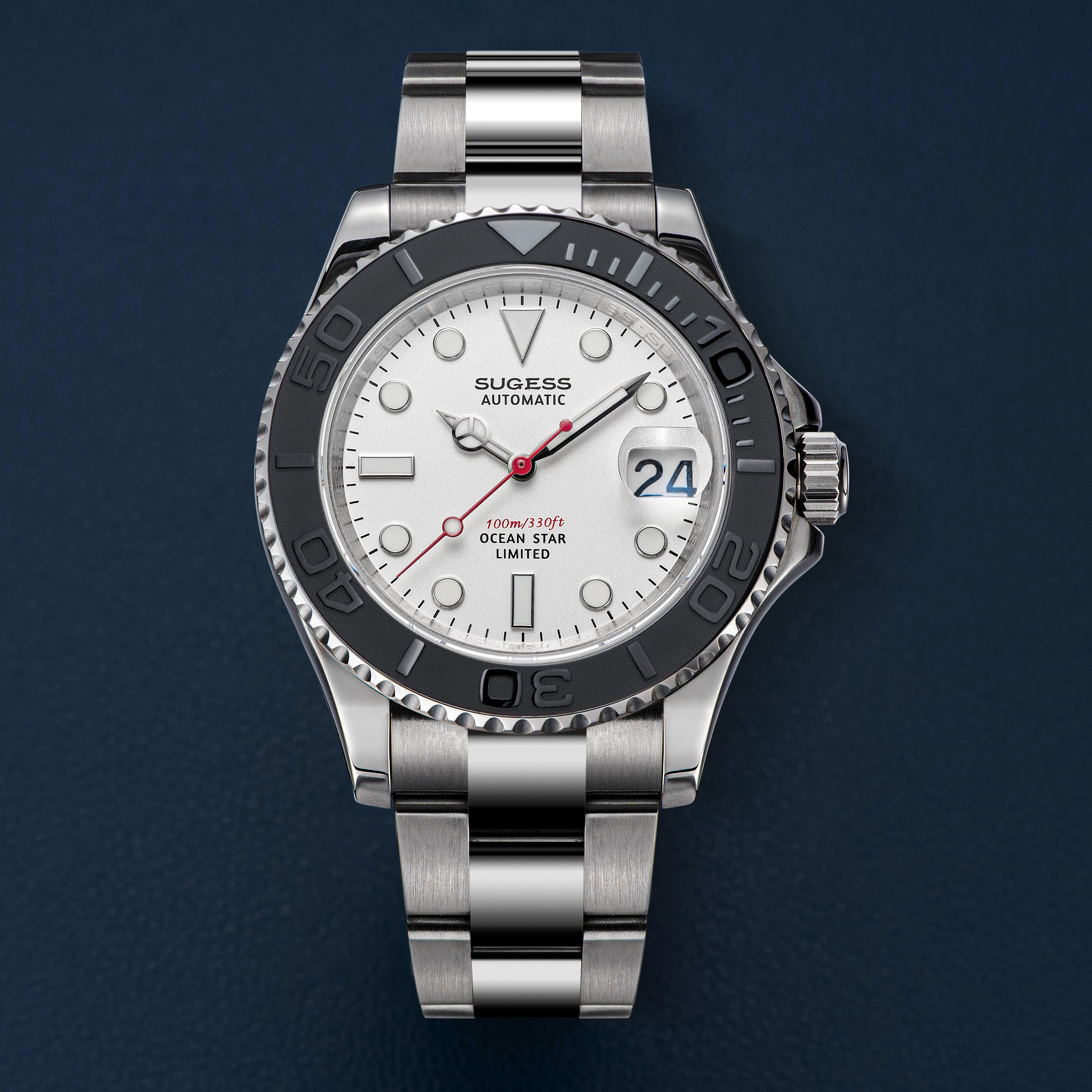 Ocean Star S450 YM Diver Watch NH35 Ceramic Bezel White Dial Limited E