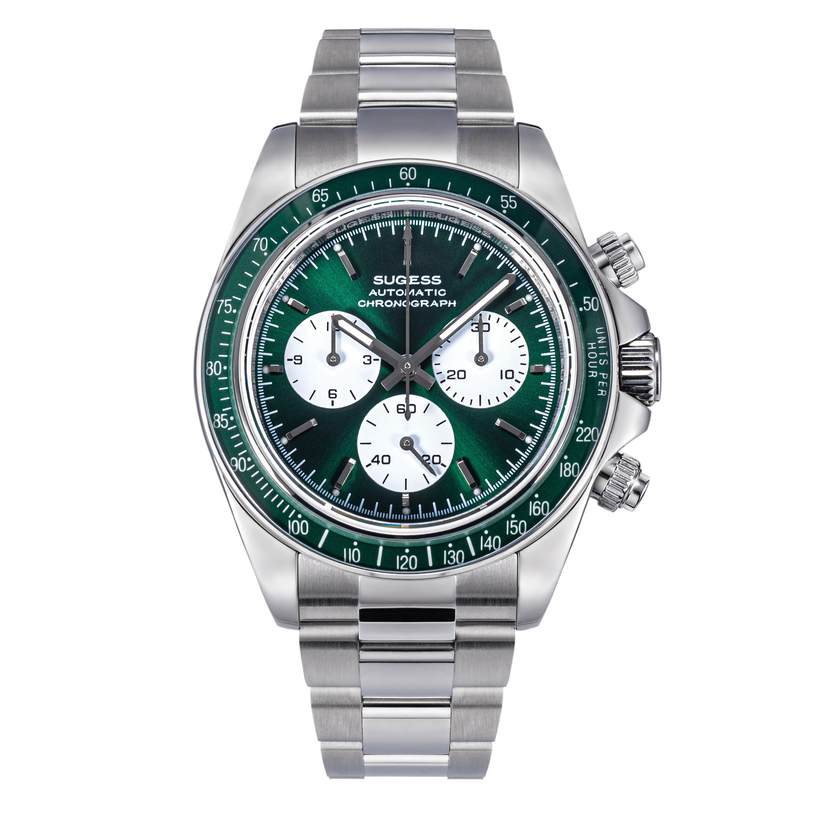 Seestern S473 Automatic Chronograph Sapphire Bezel Green Dial