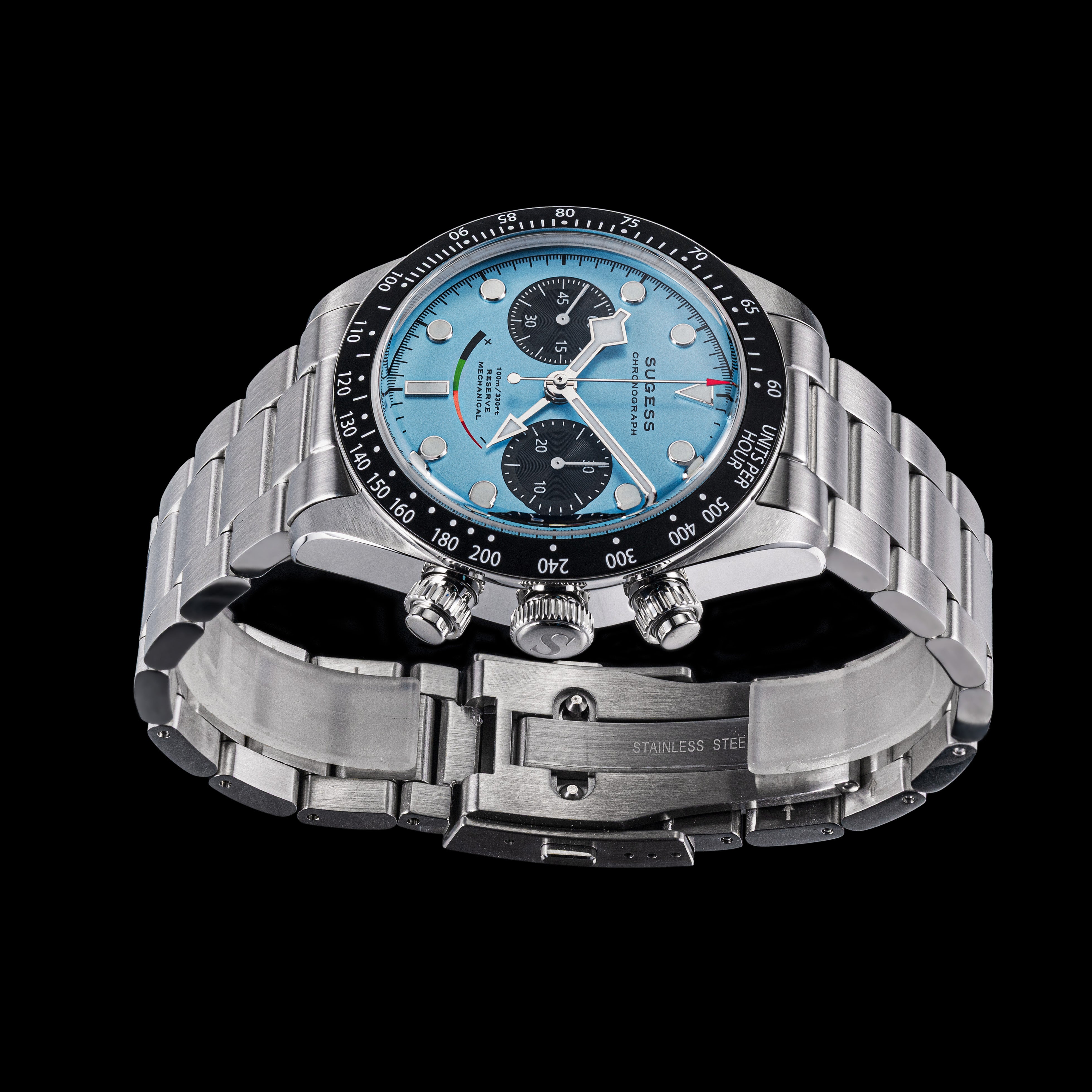 Chrono Heritage S475 Chronograph Power Reserve Smile Light Blue Panda