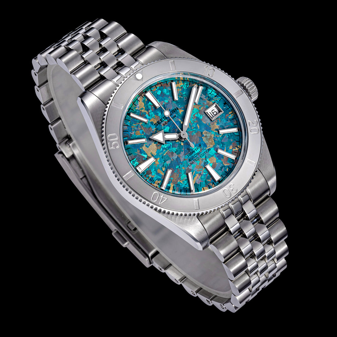 Seestern S477 Diver Green Dial Stainless-Steel Bezel