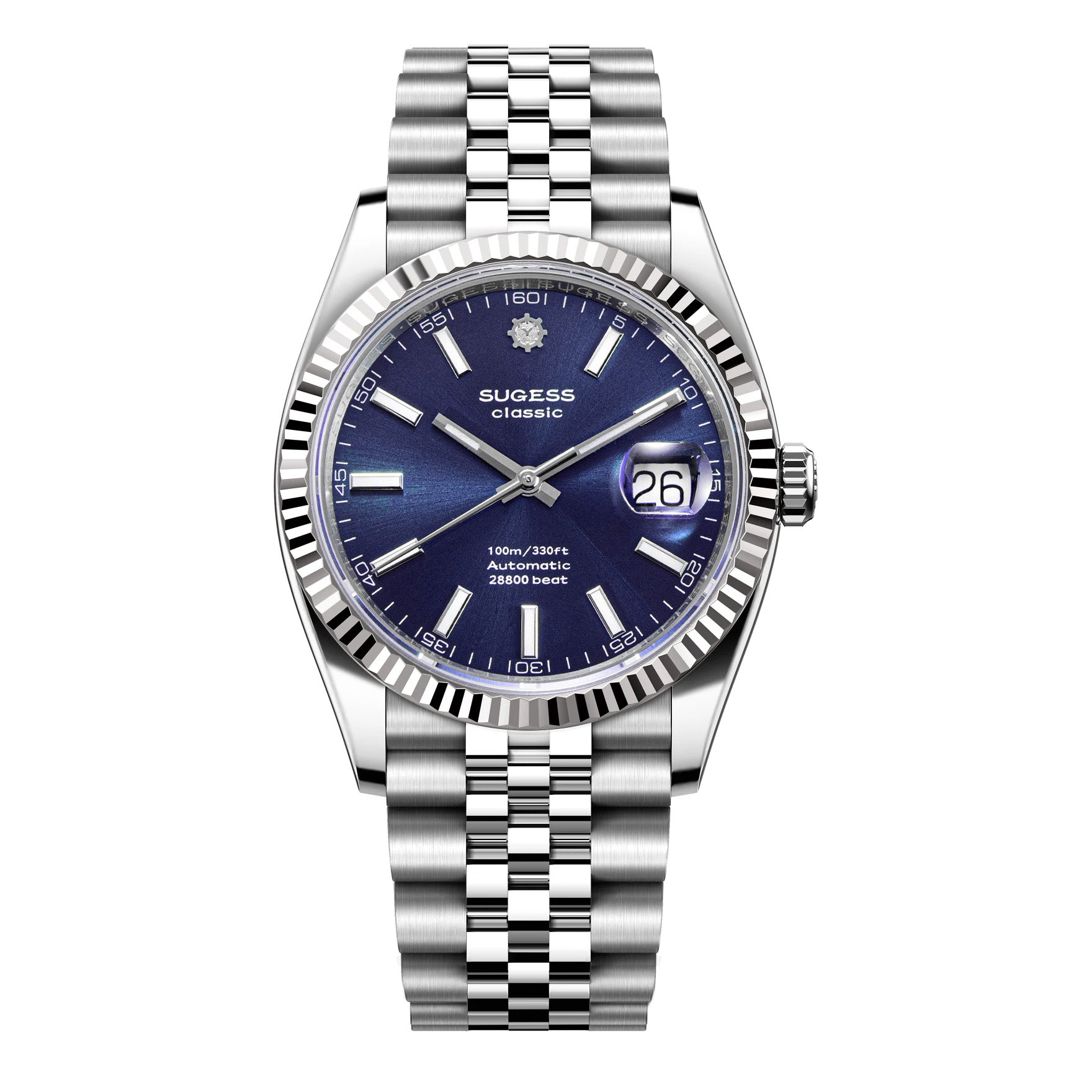 Automatic Classic S448 Deep Blue Dial Fluted Bezel Jubilee Bracelet ST2130