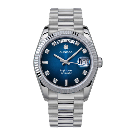 Heritage S449 DD Date and Day Display DD36 36mm Stainless Steel Blue Dial Automatic
