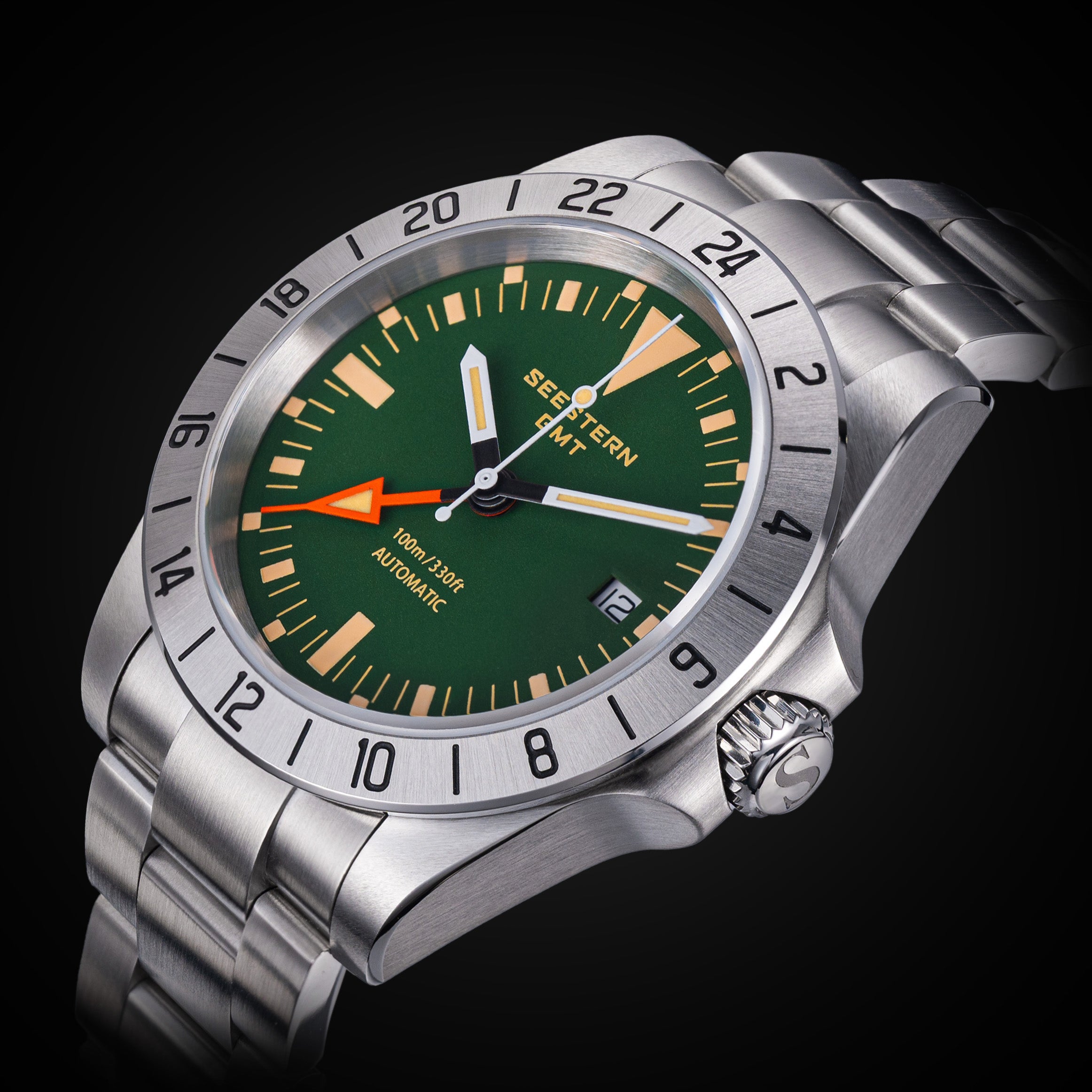 Seestern Heritage S436-2 BB Green Dial GMT Automatic