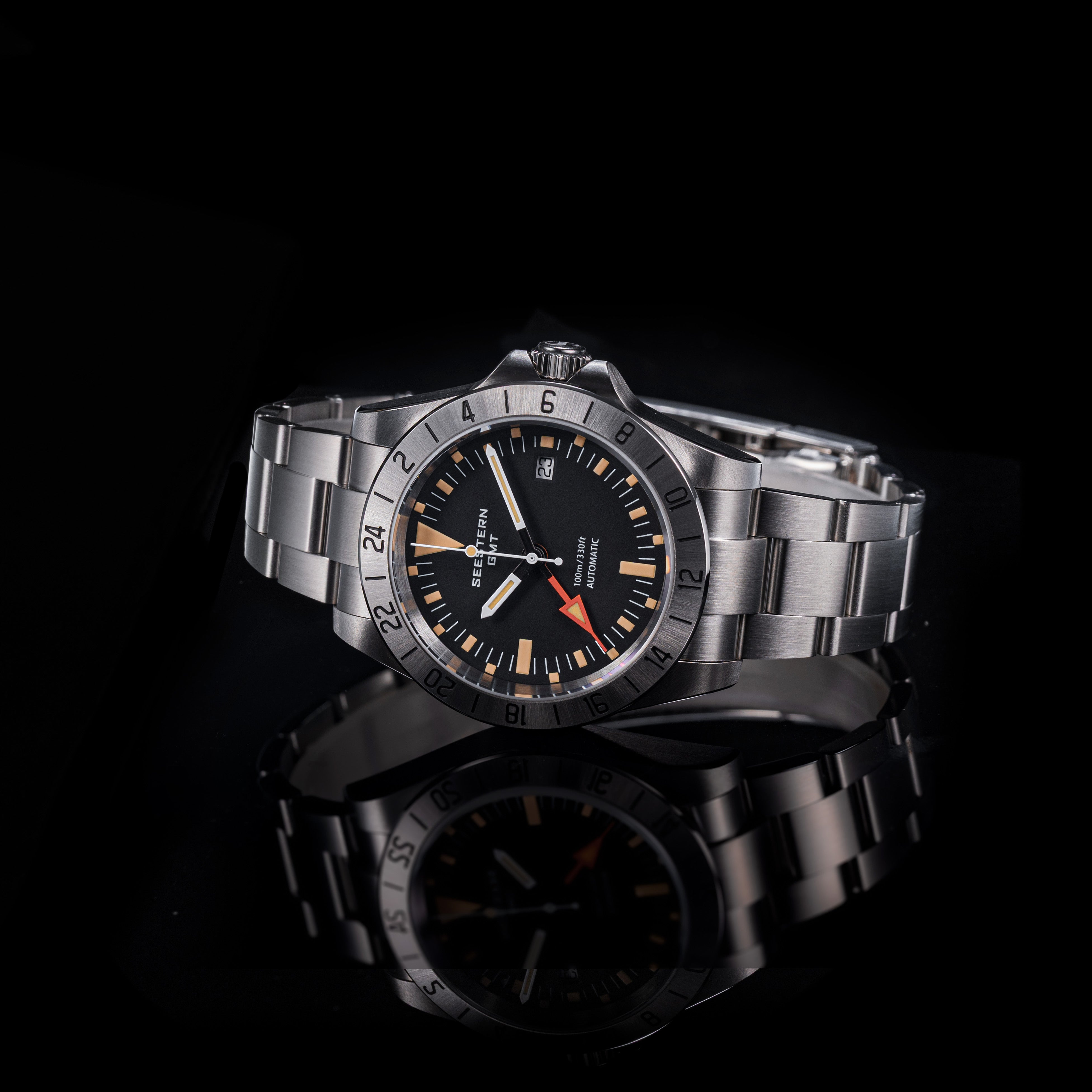 Seestern Heritage S436-2 BB Black Dial GMT Automatic