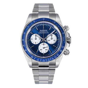 Seestern S473 Automatic Chronograph Sapphire Bezel Blue Dial