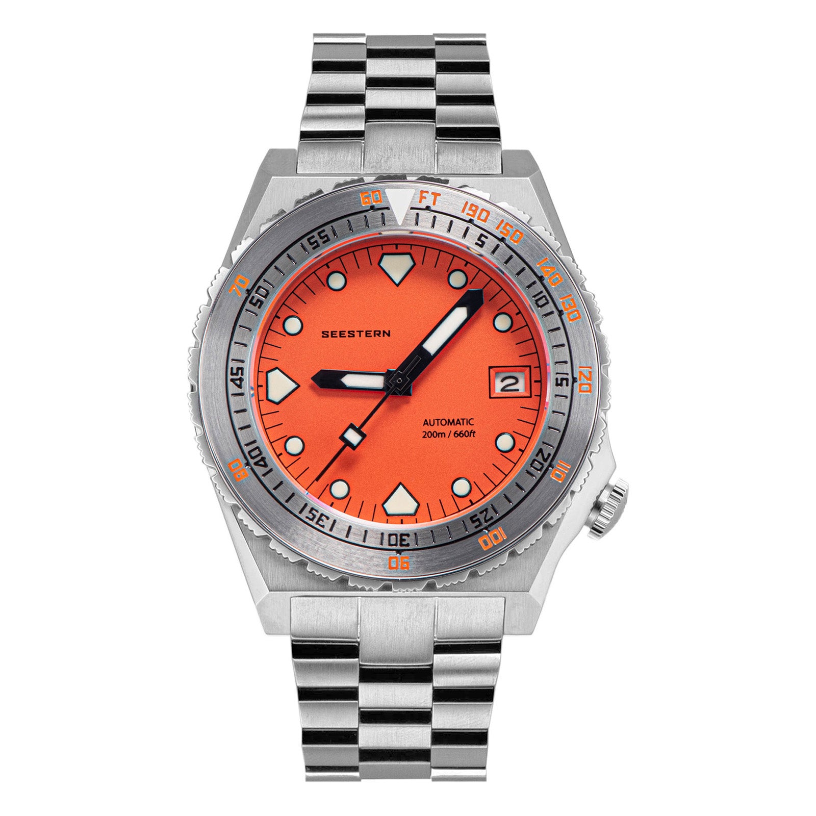 Seestern Vintage 407 600T Orange Dial Ceramic Bezel