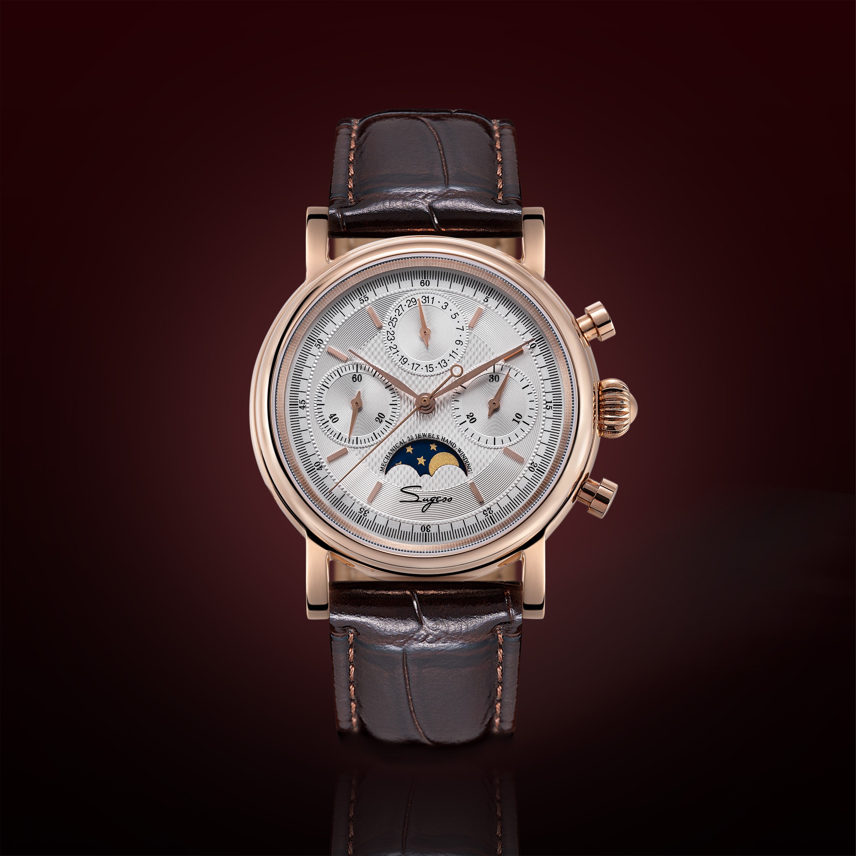 Sugess Moonphase Seagull ST1908 Movement Watch SU1908SW