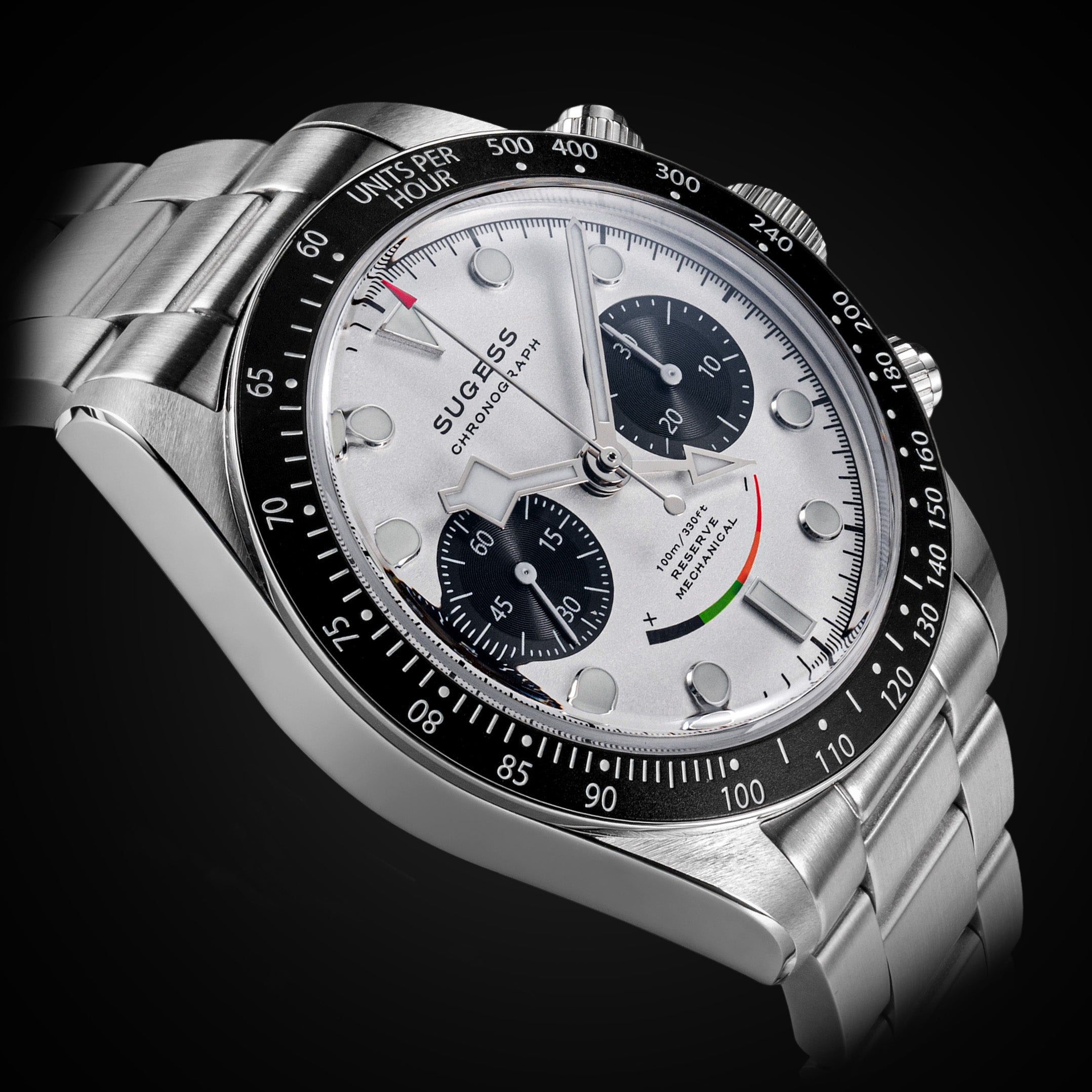 Chrono Heritage S475 Chronograph Power Reserve Smile White Panda Dial