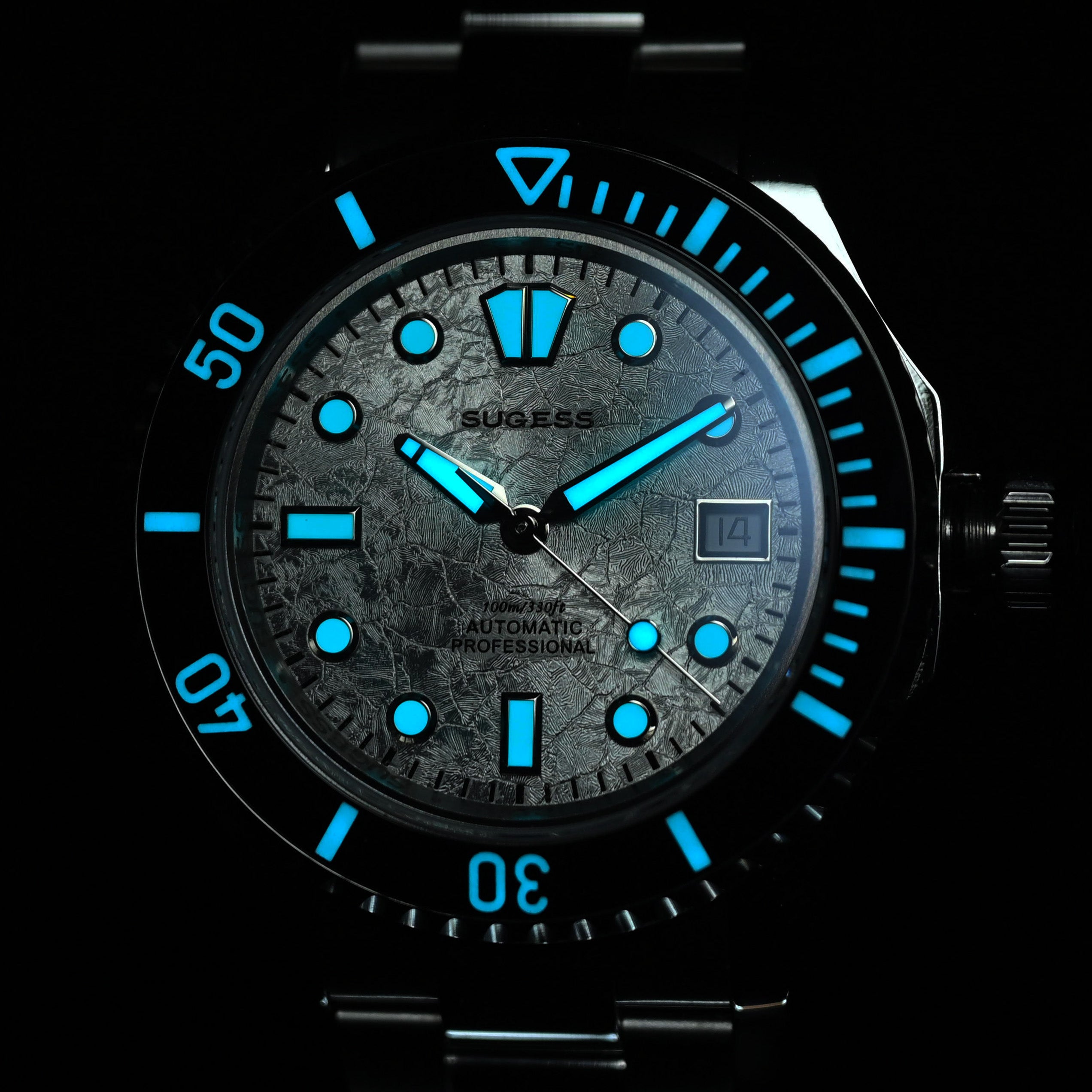 Sugess S476 Red Glacier Crackle Dial Automatic