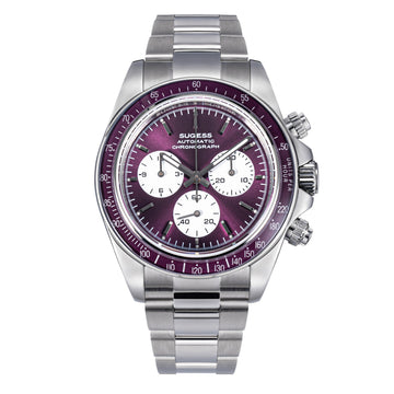 Seestern S473 Automatic Chronograph Sapphire Bezel Purple Dial