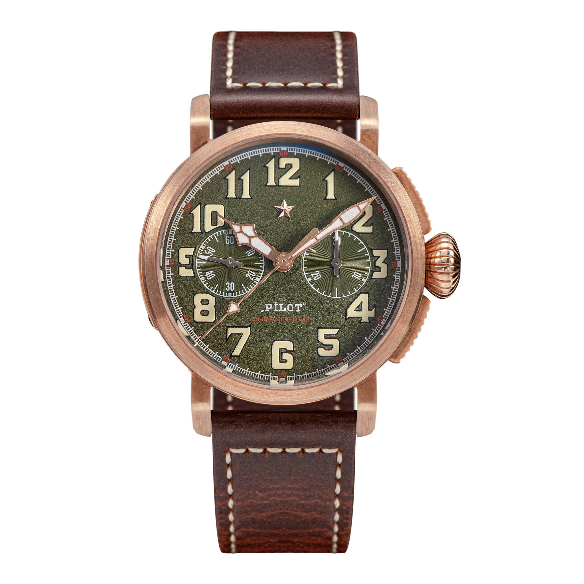 Pilot Master S409 Green Dial Chronograph CuSn8 Bronze CUSN8 BRONZE