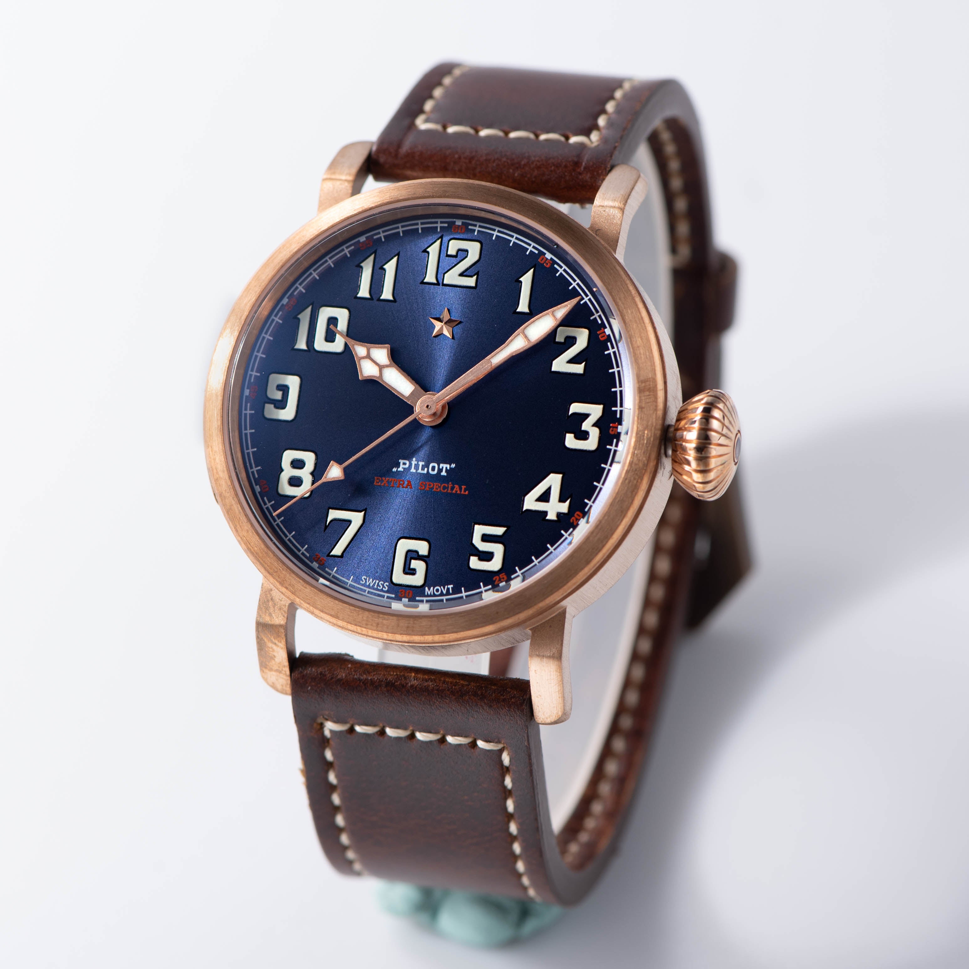 Sugess Pilot Master Genuine Seagull ST2130 CuSn8 Bronze Watch 1963
