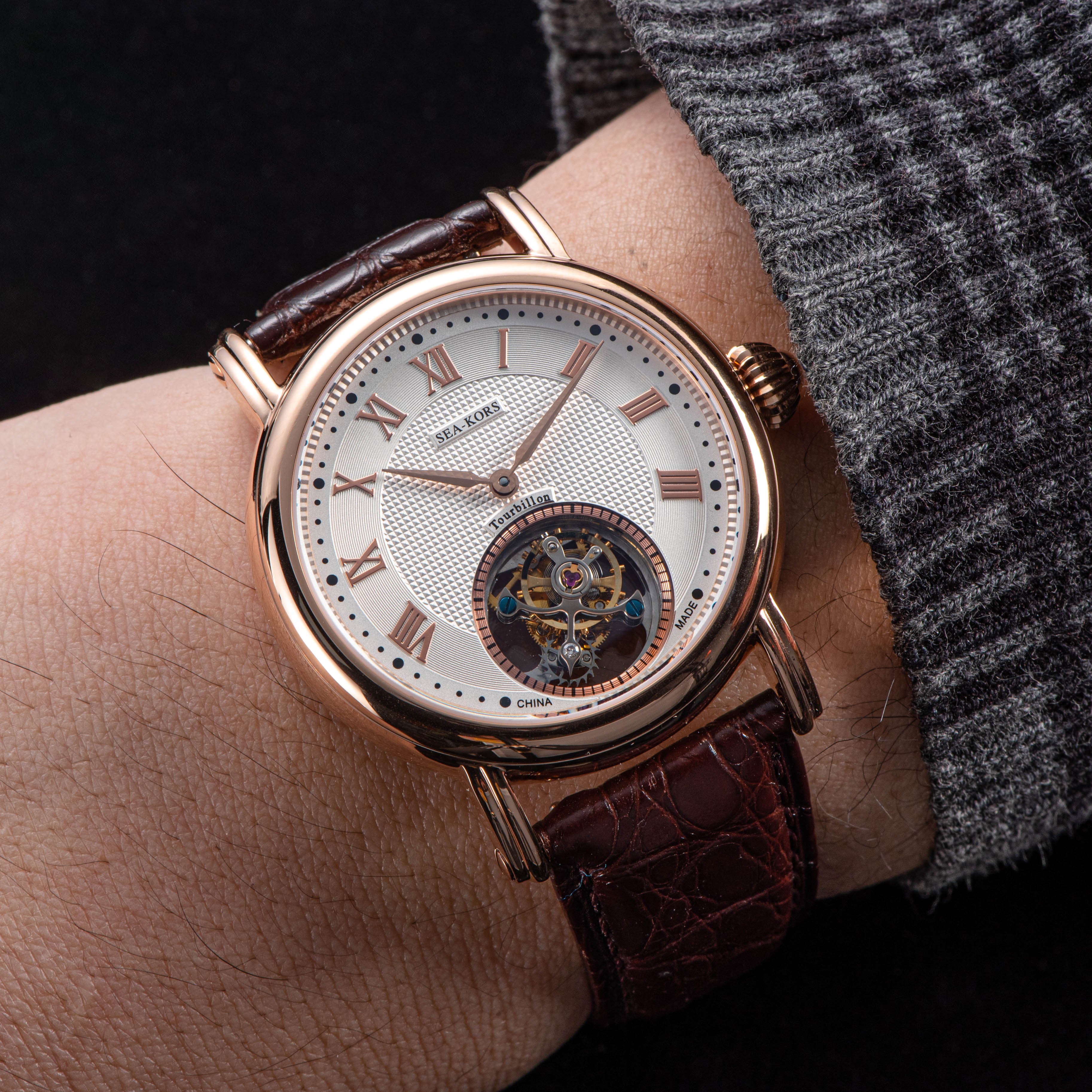 Sugess seakors Seagull ST8000 Tourbillon Movement Watch SE8000GW