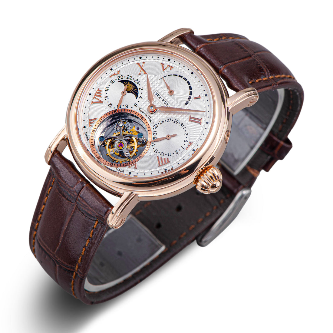 Seakors Tourbillon SE8007GW Rose Gold Case