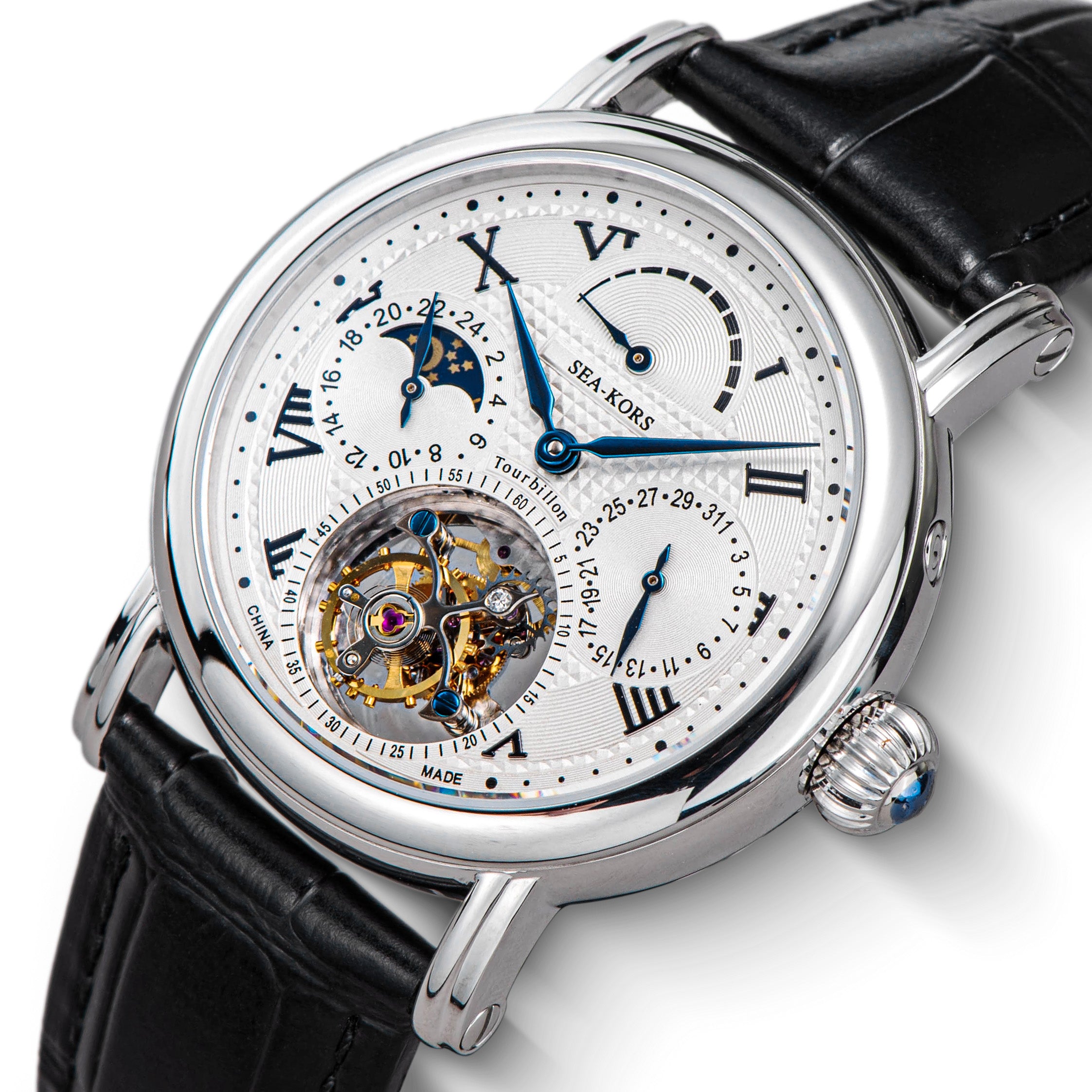 Sugess seakors Seagull ST8007 Tourbillon Movement Watch SE8007SK