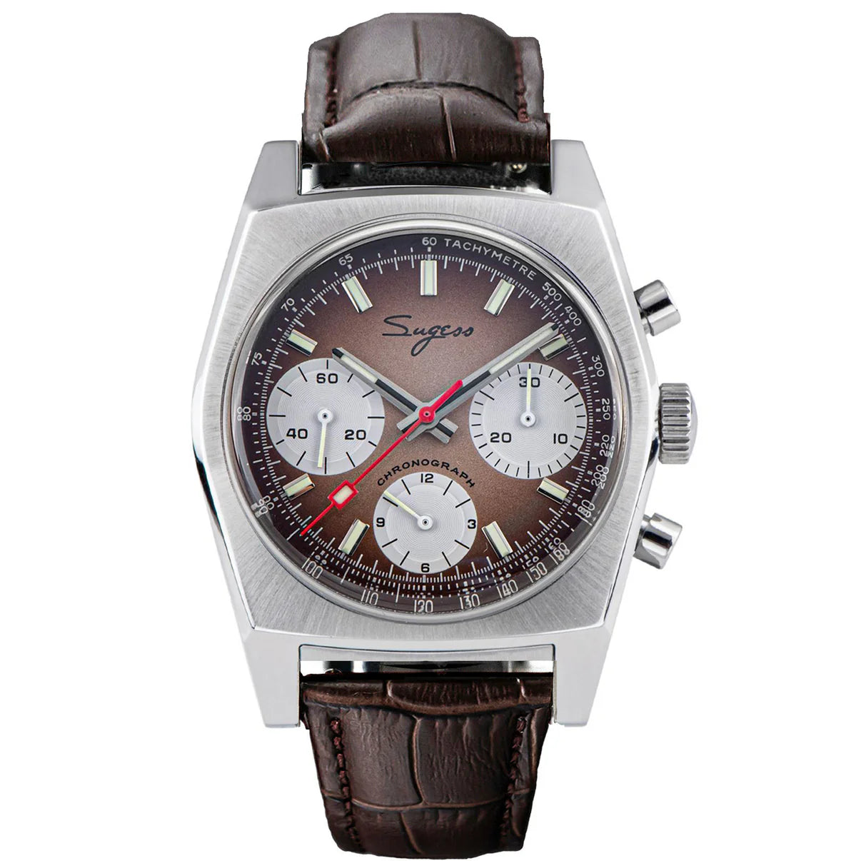 Chrono Heritage S419 Chronograph Smoke Fume Dial Leather Strap