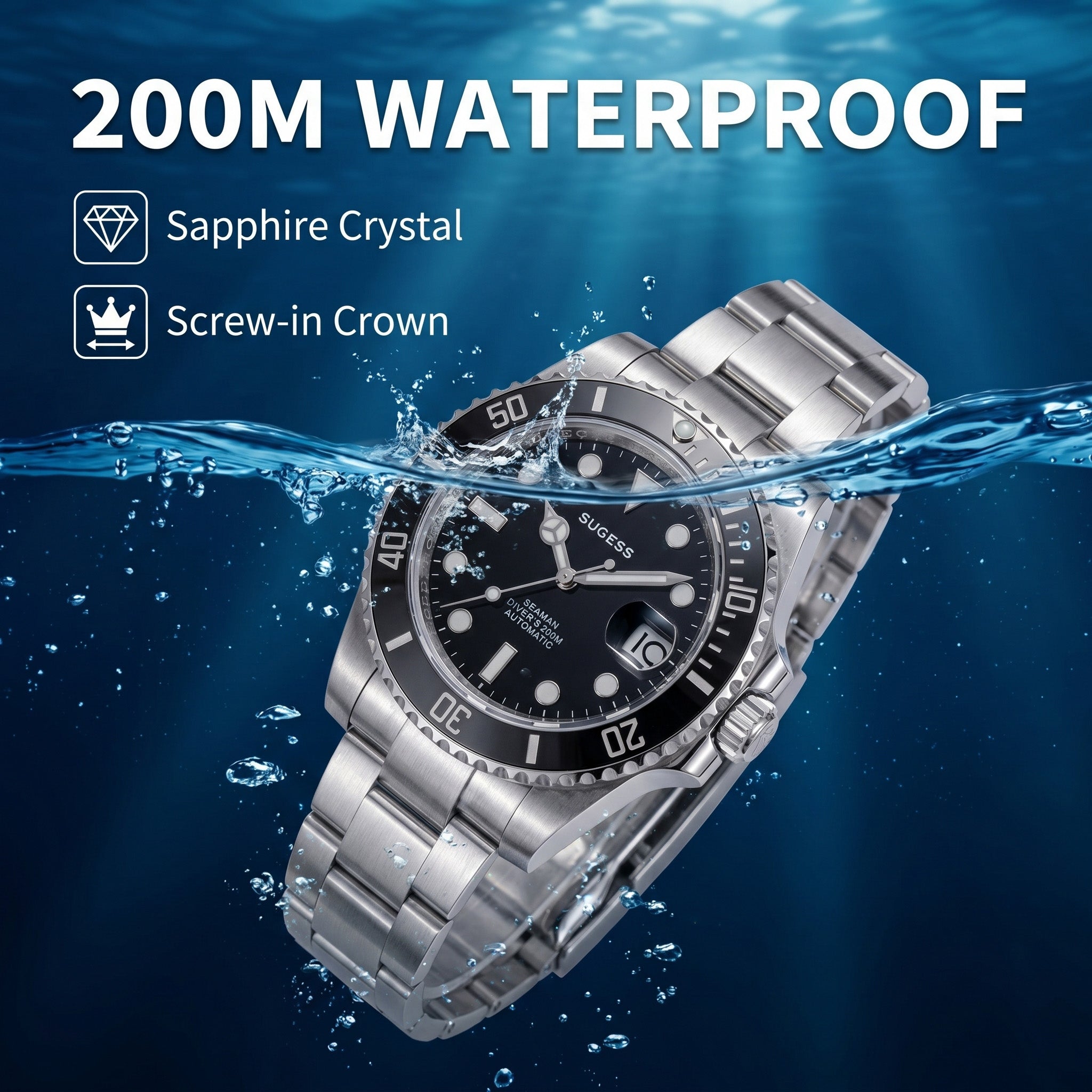 Submariner V10 Stainless Steel Ceramic Bezel Seaman NH35A