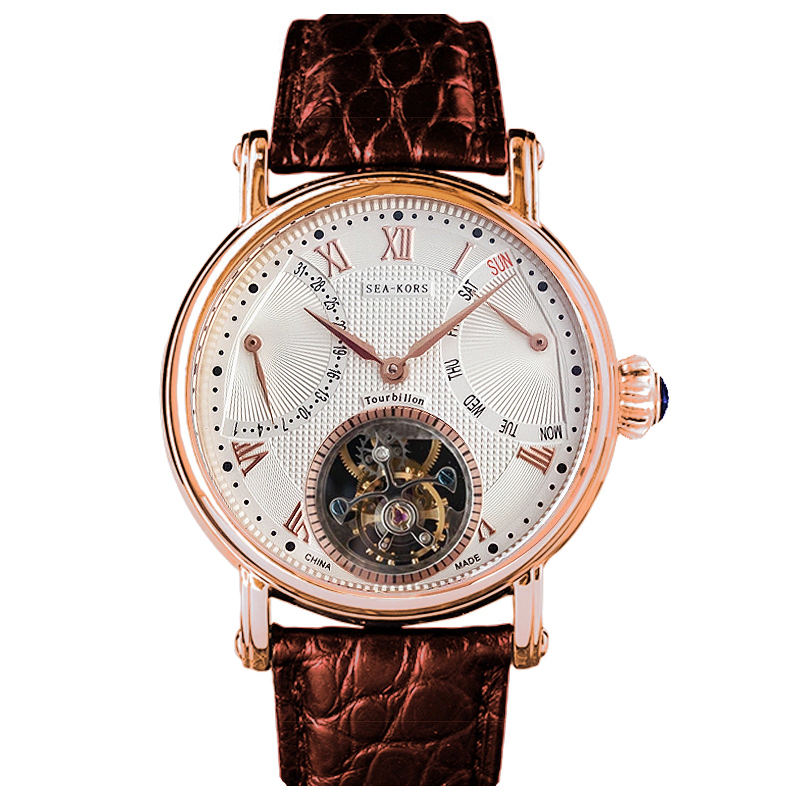 Seakors Tourbillon SE8004GW Rose Gold Case