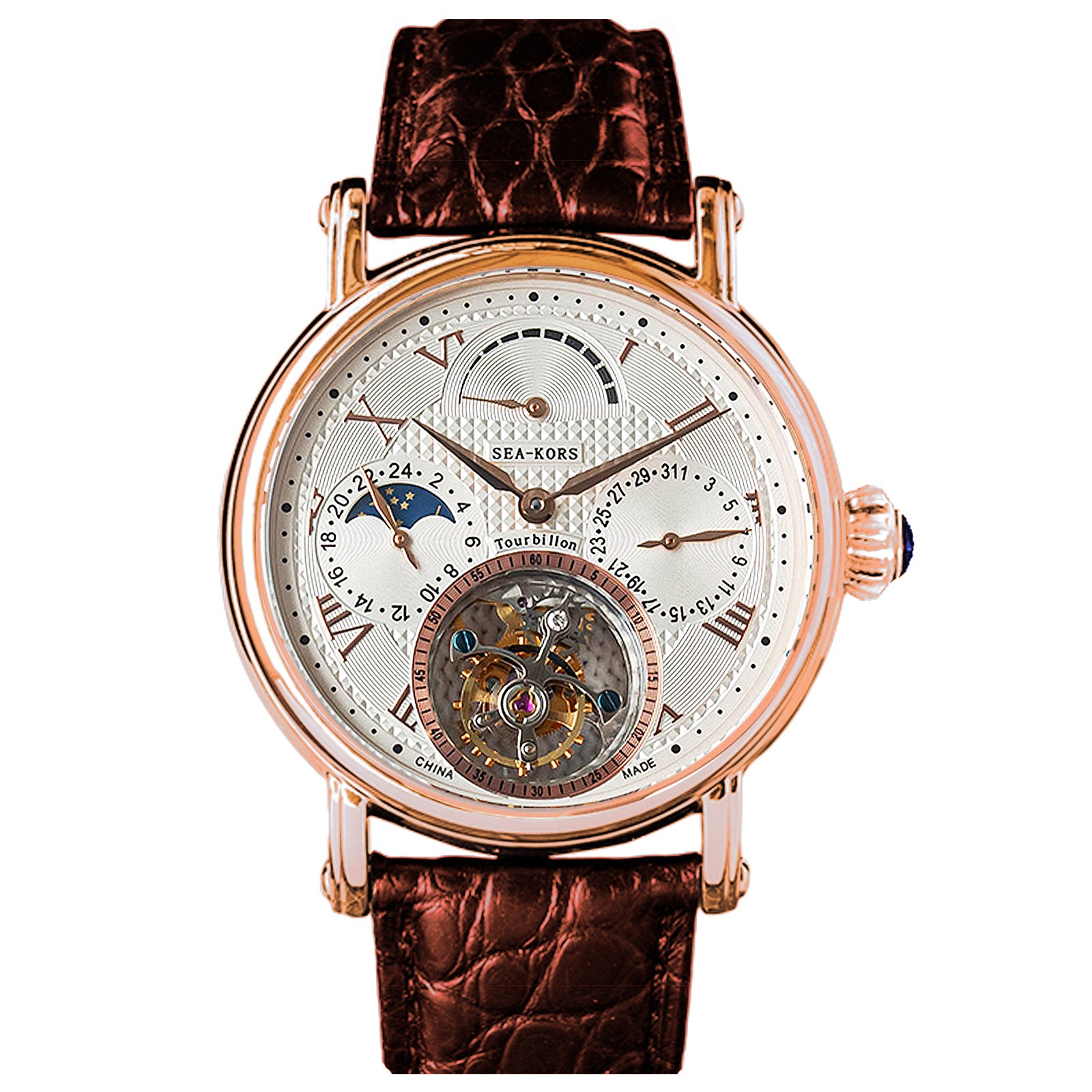 Seakors Tourbillon SE8007GW Rose Gold Case