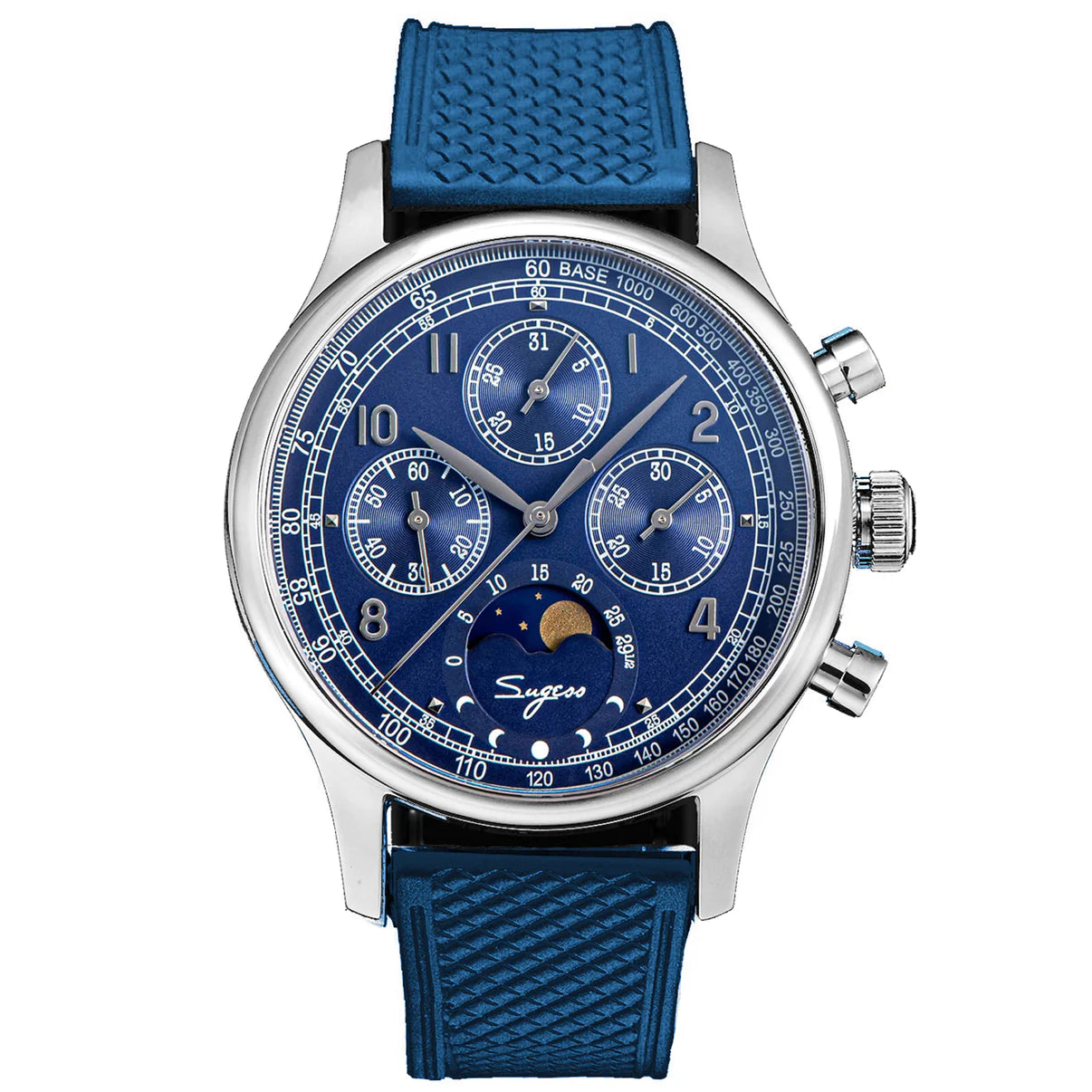 MoonPhase Master S389-2 Deep Blue Swan Neck Regulator Rubber Band