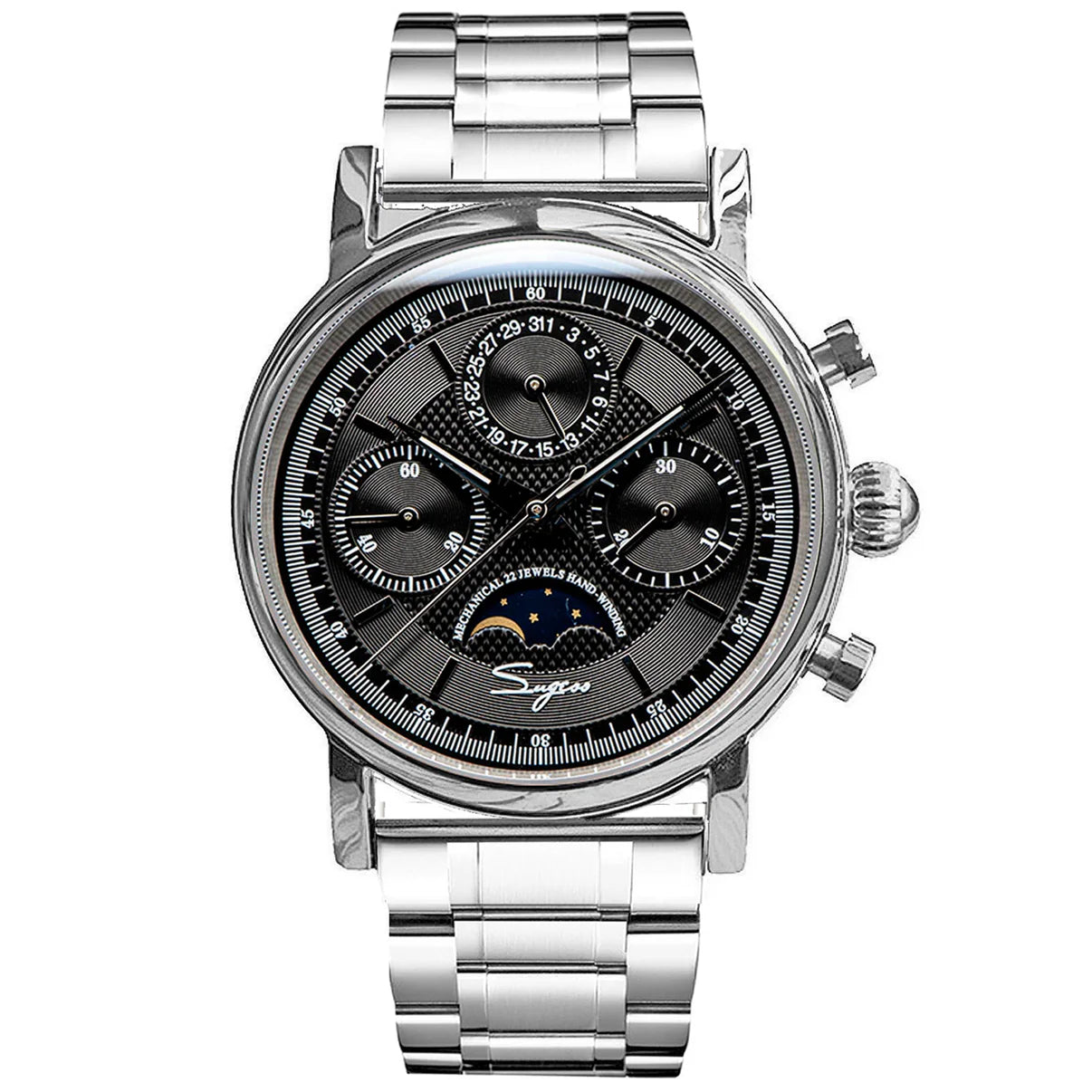 MoonPhase Master S394 (SU1908SZT/X) Stainless-Steel Case Black Dial