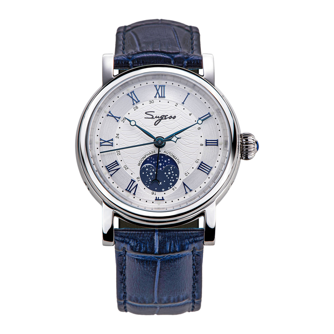 MoonPhase Master SU2108SZ Stainless-Steel Moon Phase Blue Indices