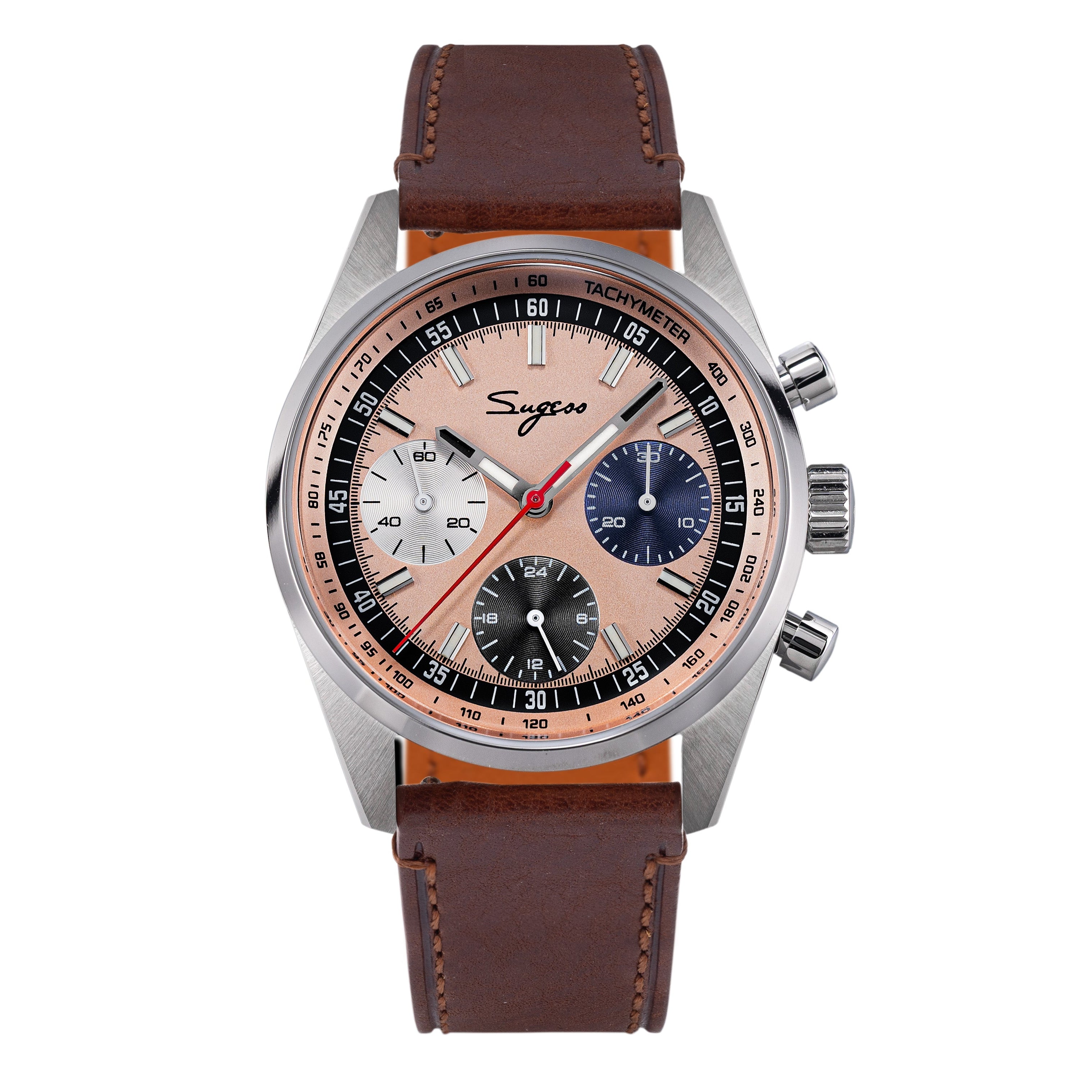 Sugess S465 Chronograph Stainless Steel Special Champagne Dial Silver