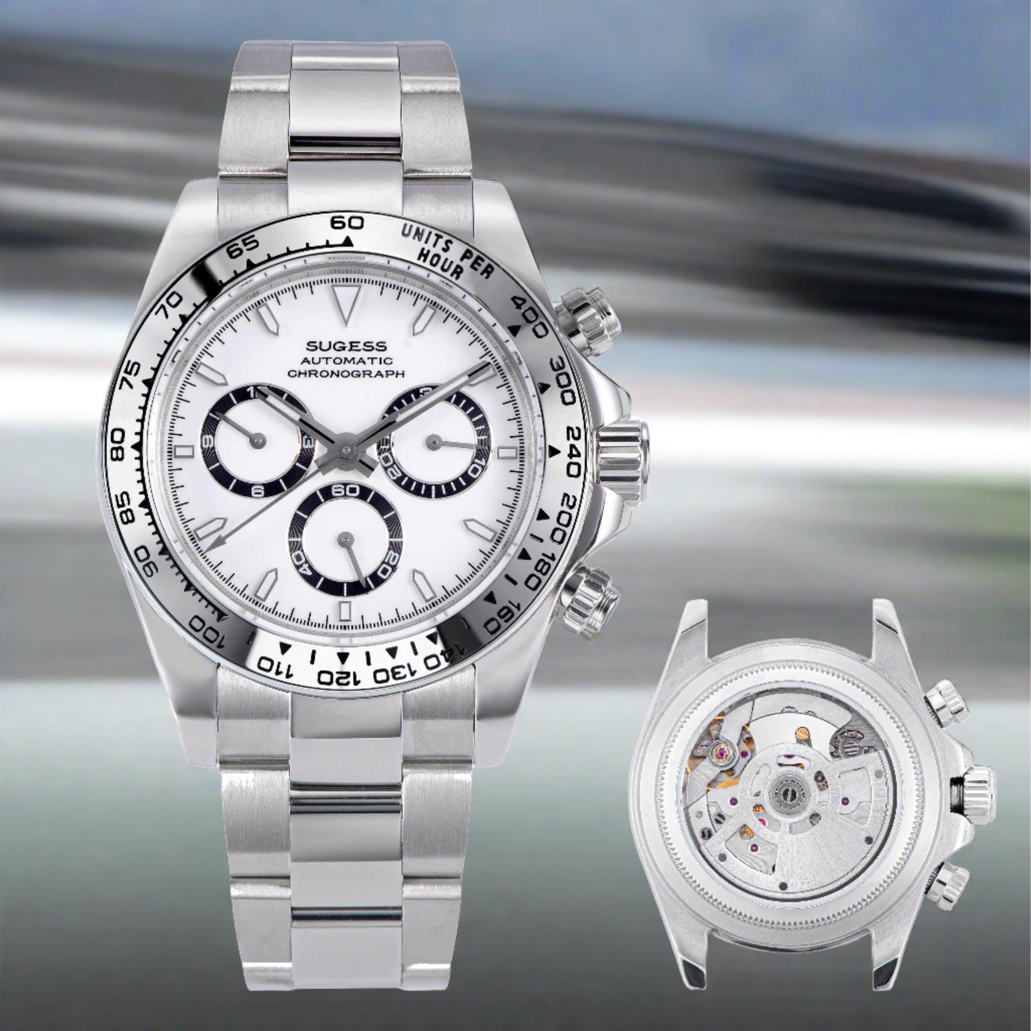 Automatic Chronograph S418-2.001 White Dial Stainless Steel Bezel Prof