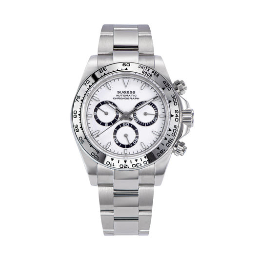 Automatic Chronograph S418-2.001 White Dial Stainless Steel Bezel Professional