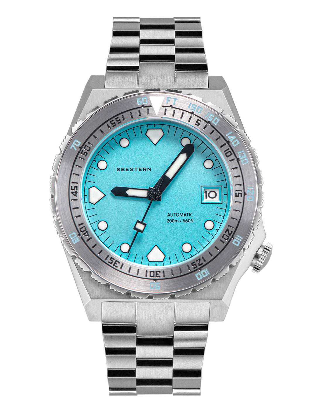 Seestern Vintage 407 600T Light Blue Dial Ceramic Bezel