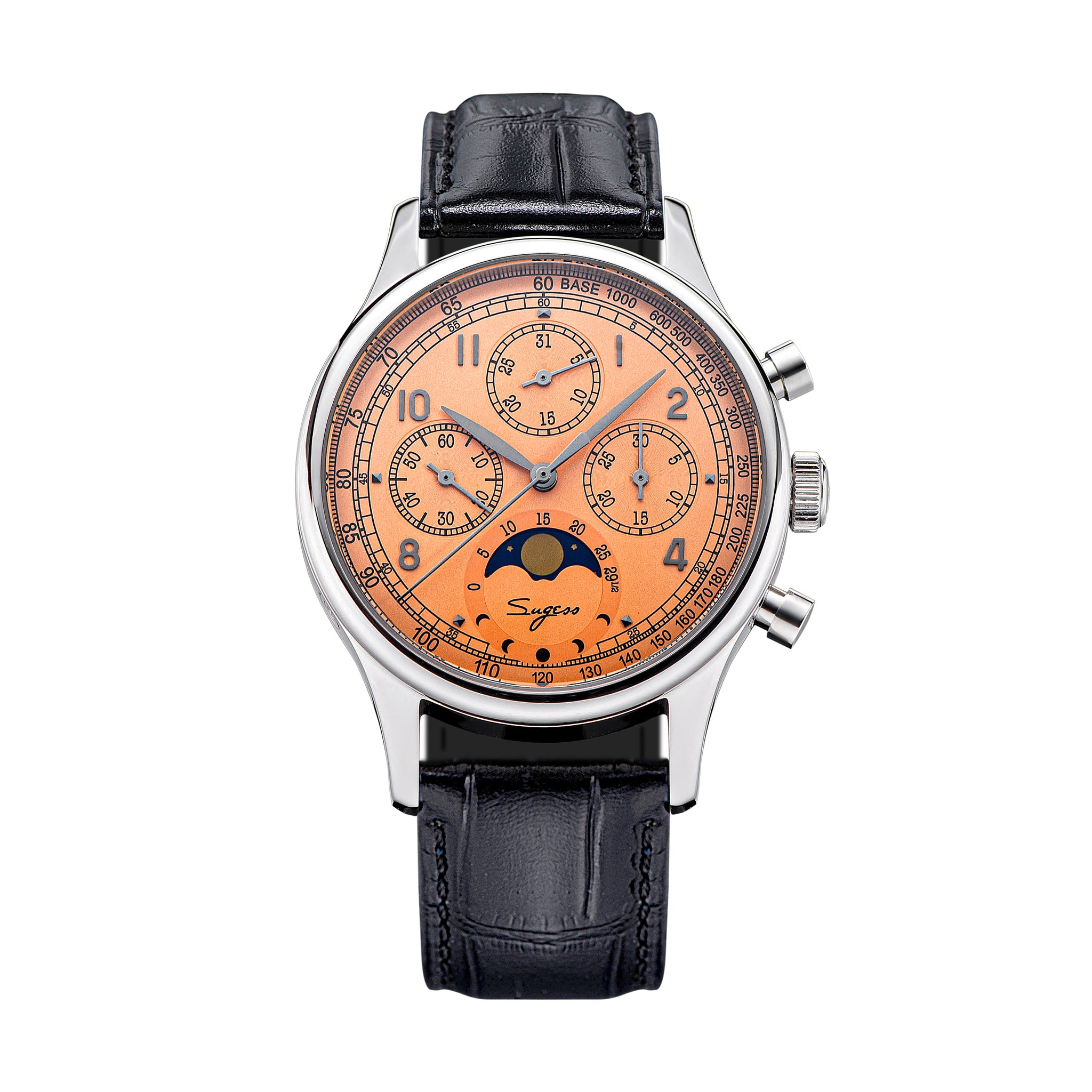 MoonPhase Master S389-2 Salmon Dial Swan Neck Regulator