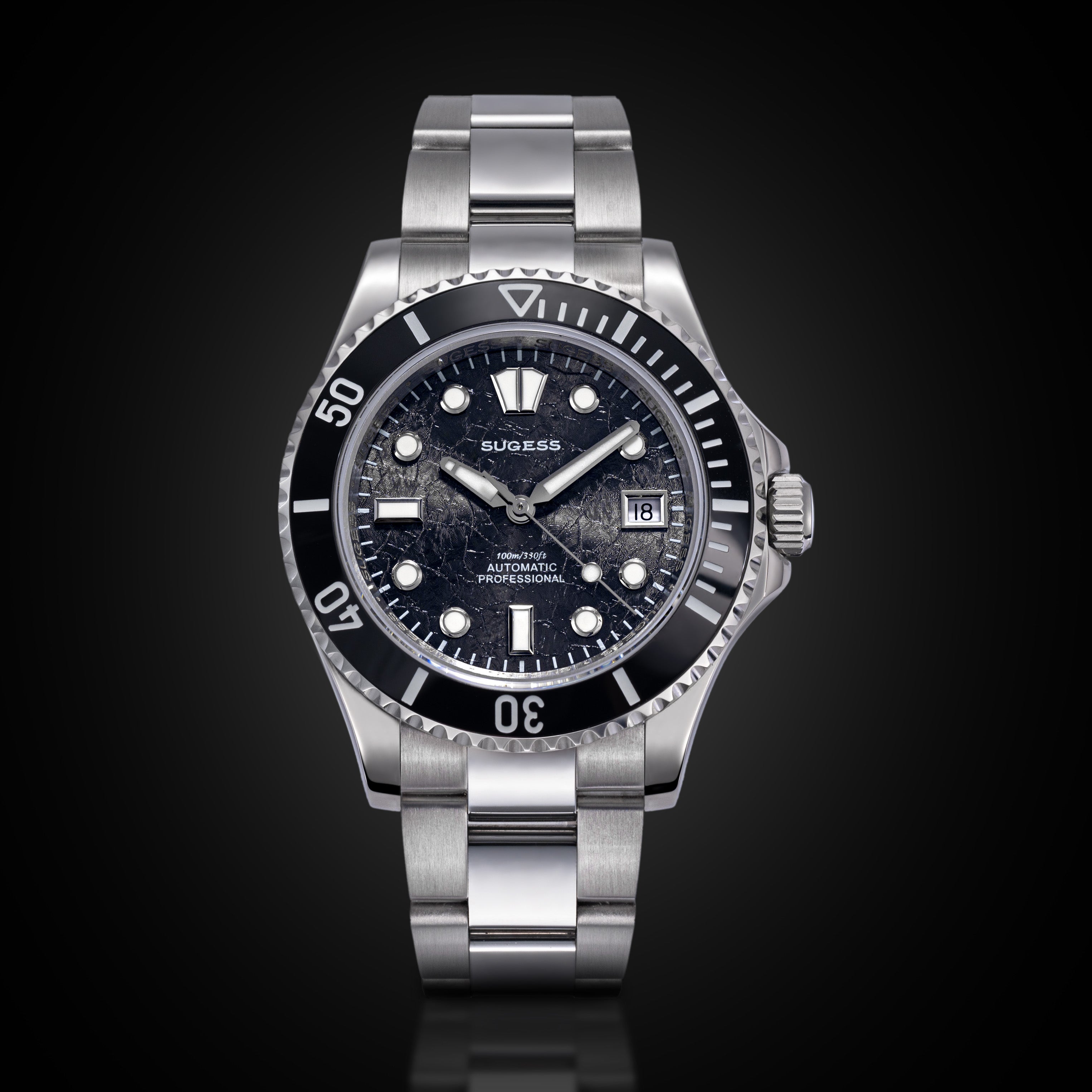 Sugess S476 Blue Glacier Crackle Dial Automatic
