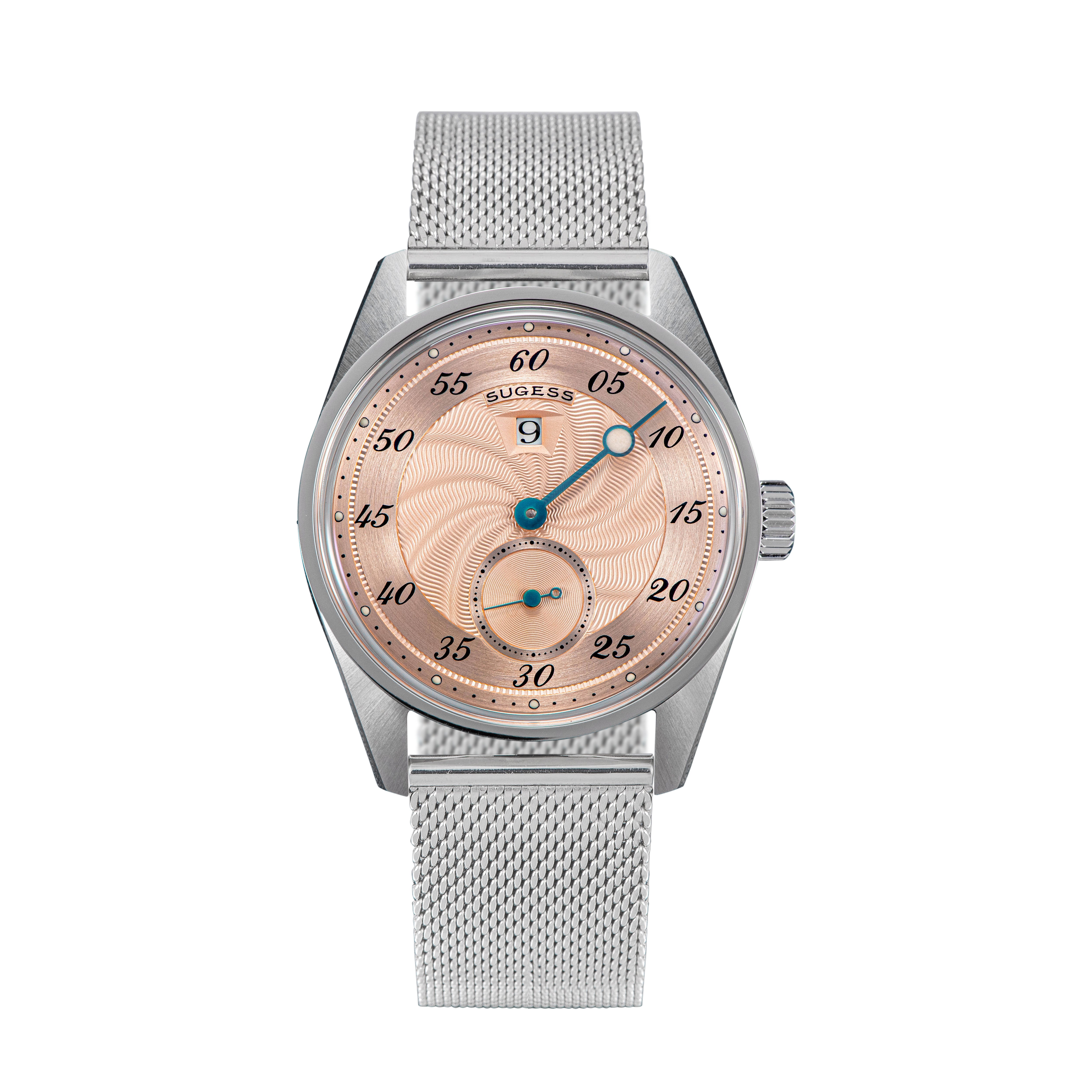 Automatic S451-1 Salmon Dial Jumping Hour One Pointer Stainless Steel