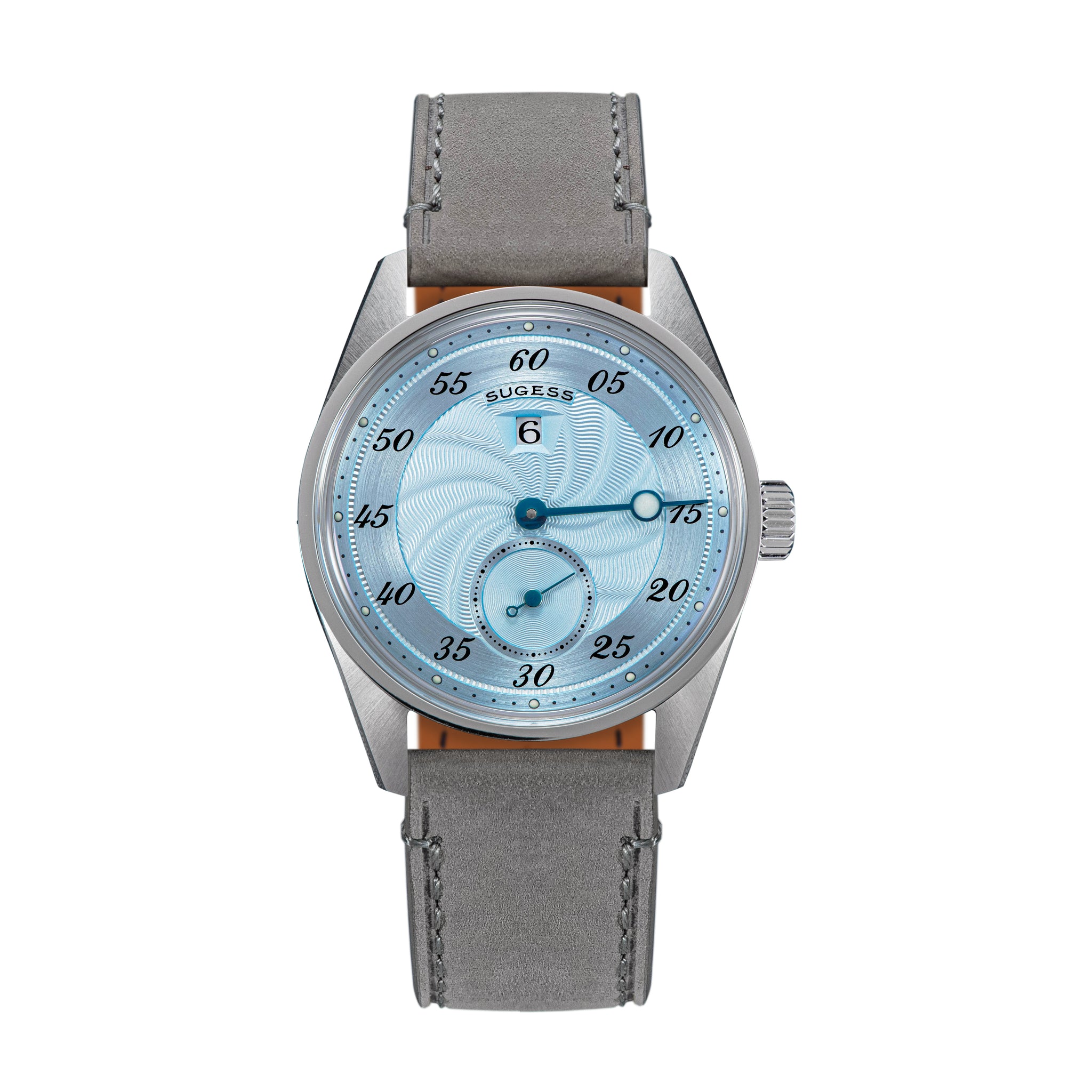 Automatic S451-1 Light Blue Dial Jumping Hour One Pointer Stainless Steel