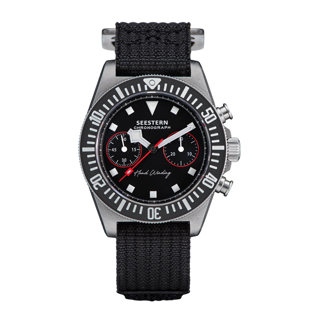 Seestern Chrono S443 Chronograph Black Dial ST19 Movement Lumed